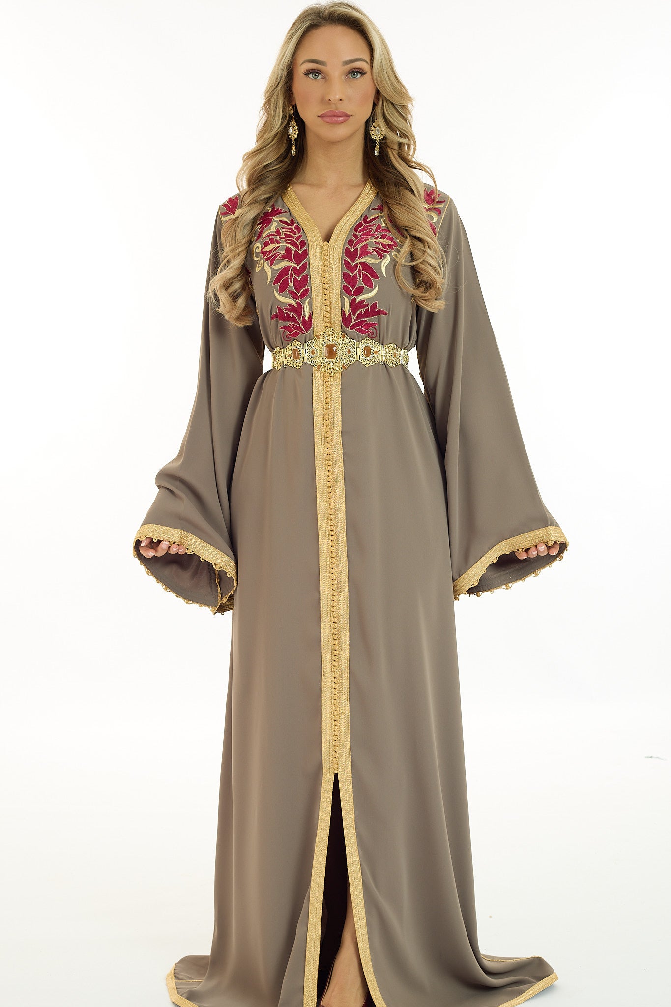 Caftan Oumaima Nude Pomegrante