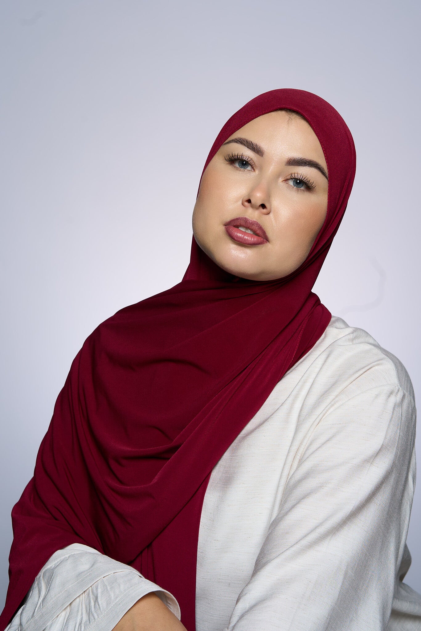 Premium Jersey Hijab Fin - Bordeaux