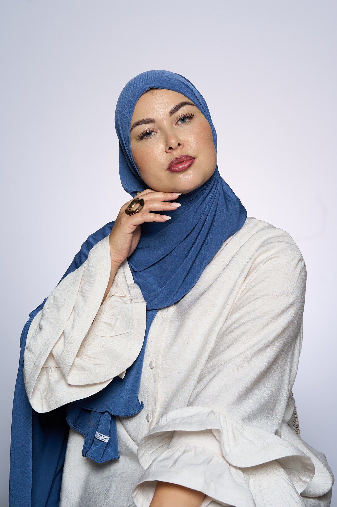 Premium Jersey Hijab Fin - Dark Olive Gray