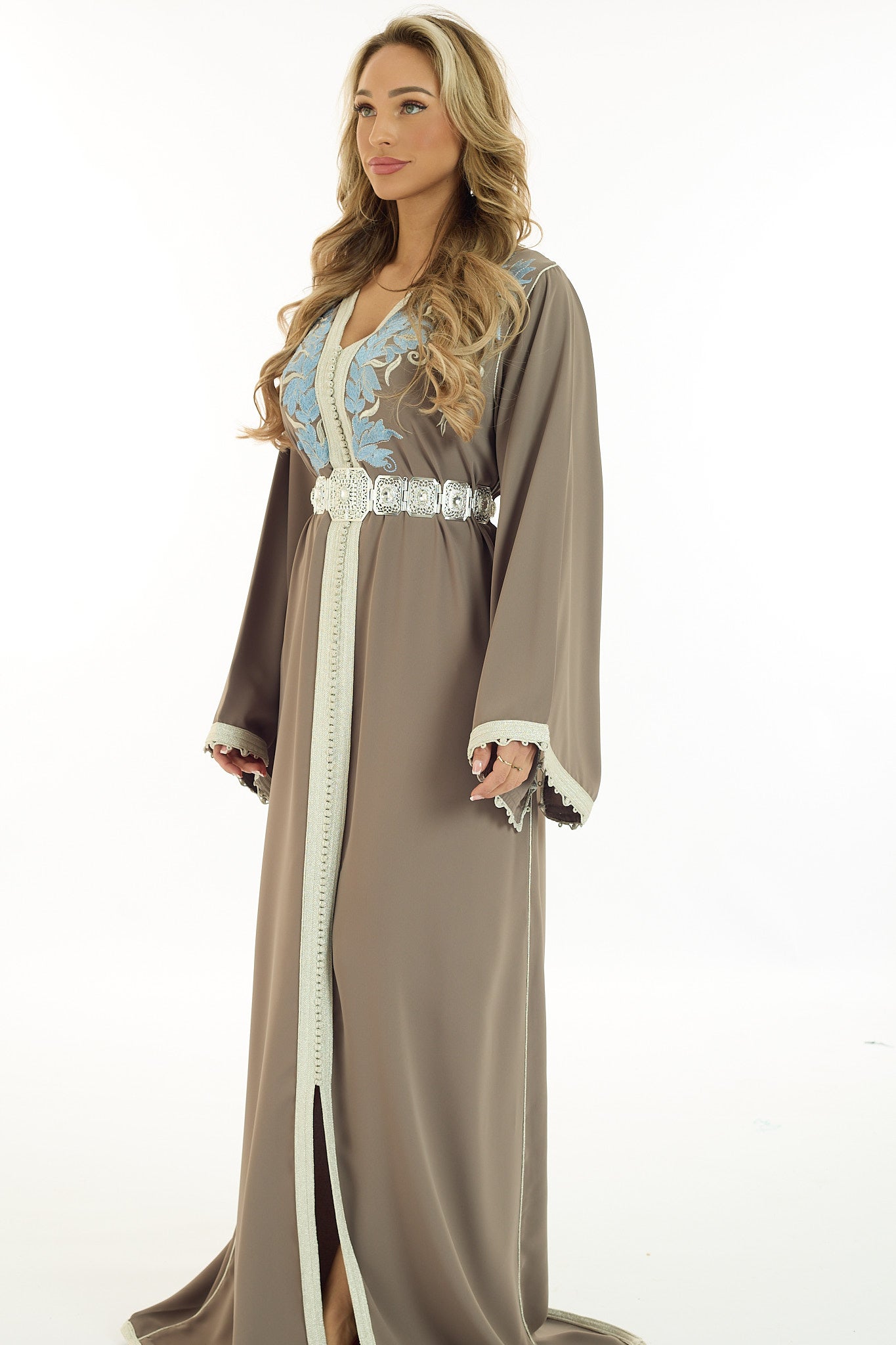 Caftan Oumaima Nude Blue