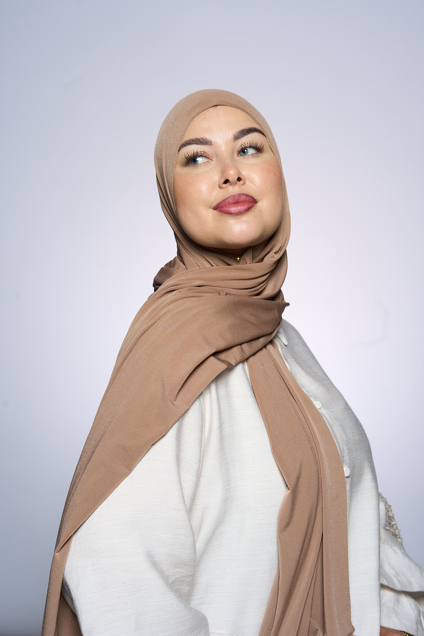 Premium Jersey Hijab Fin - Cacao