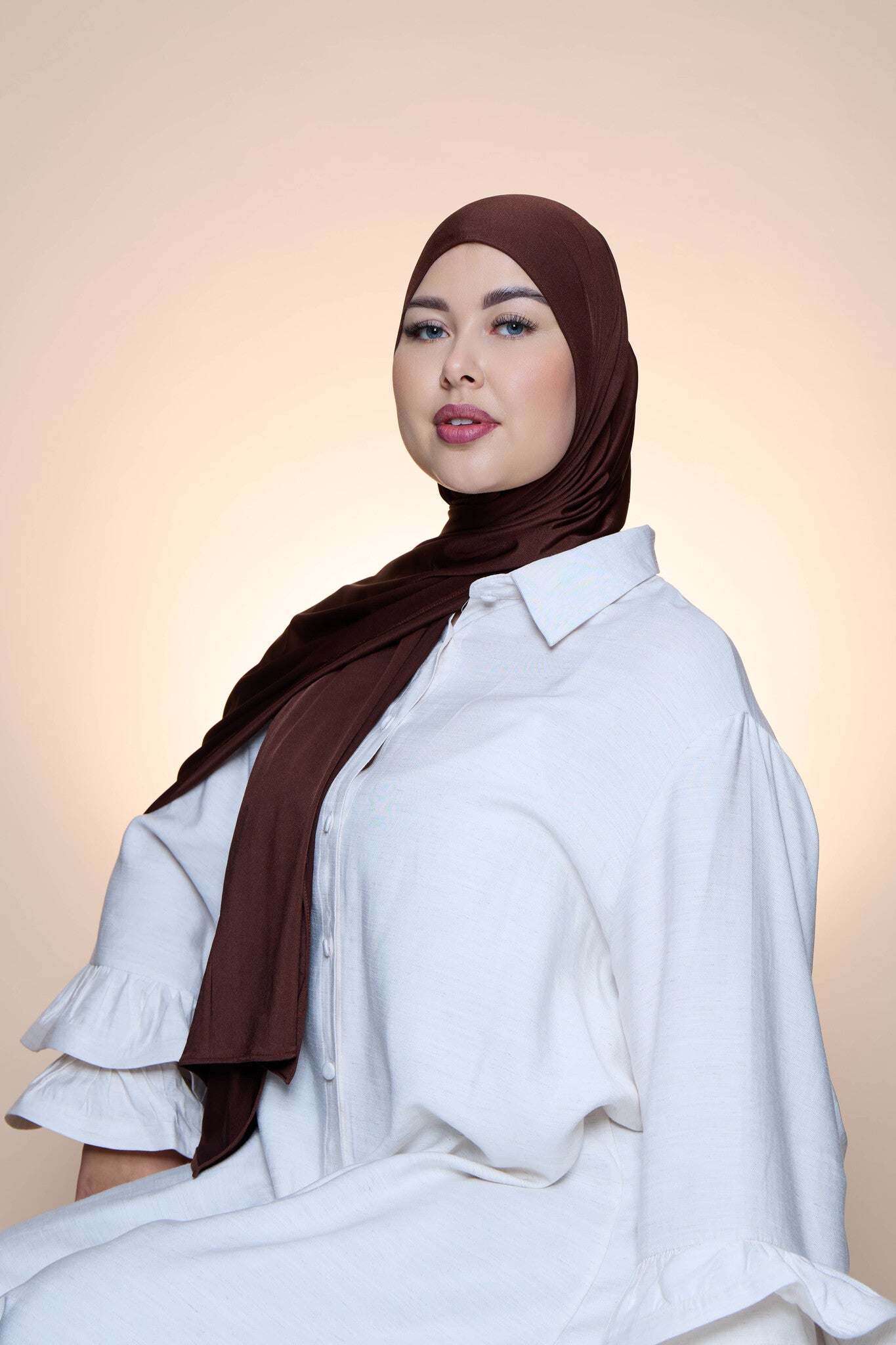 Hijab Premium Satin Mae Brown