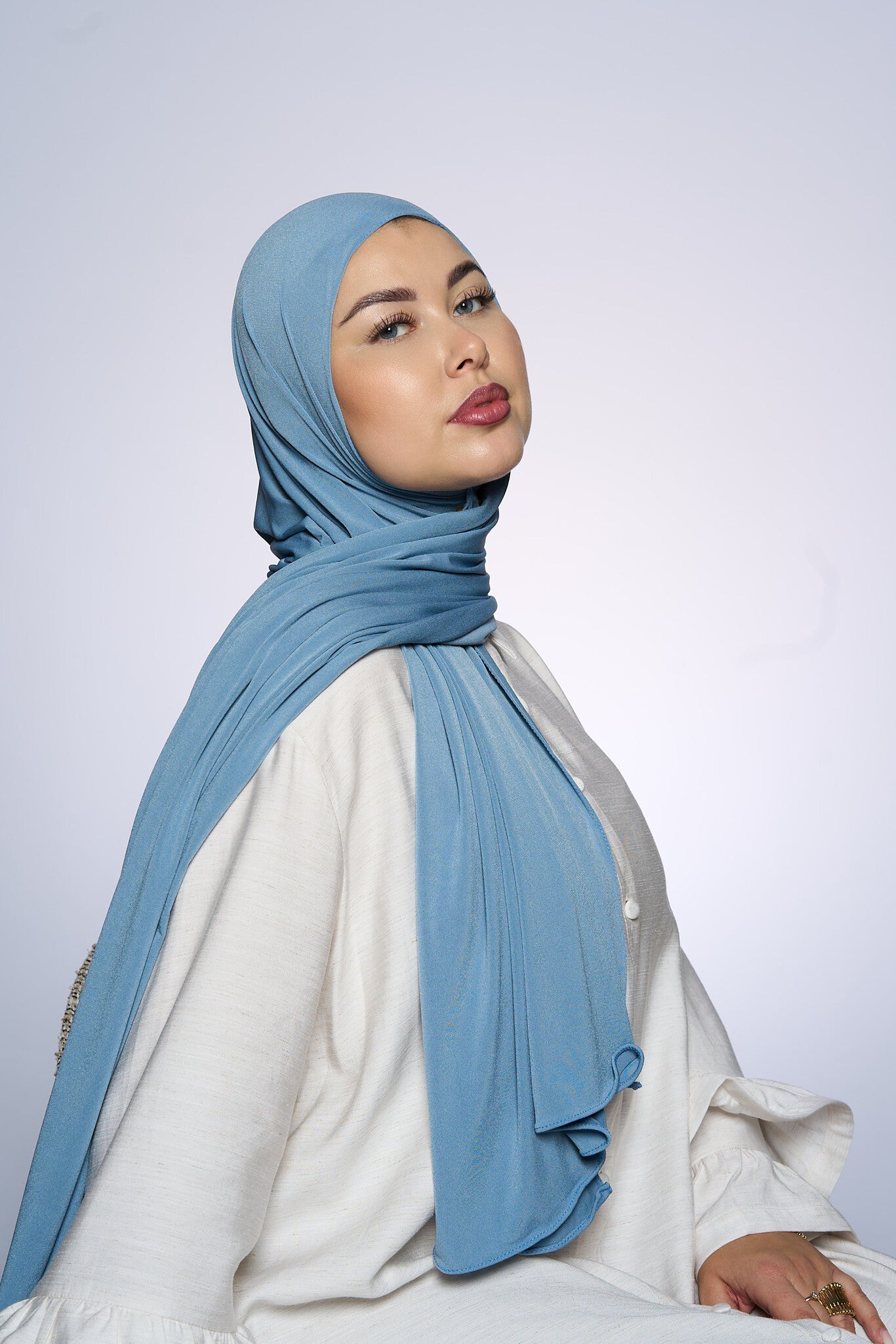 Premium Jersey Hijab Fin - Gray
