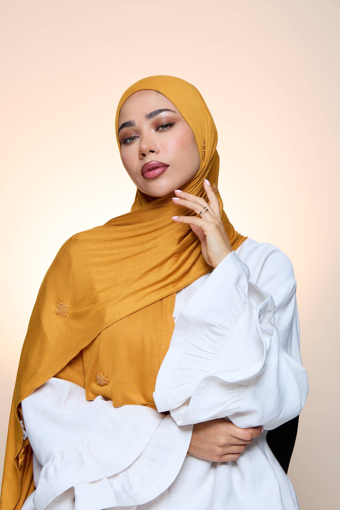 Jersey Hijab Zaya Honey Orange
