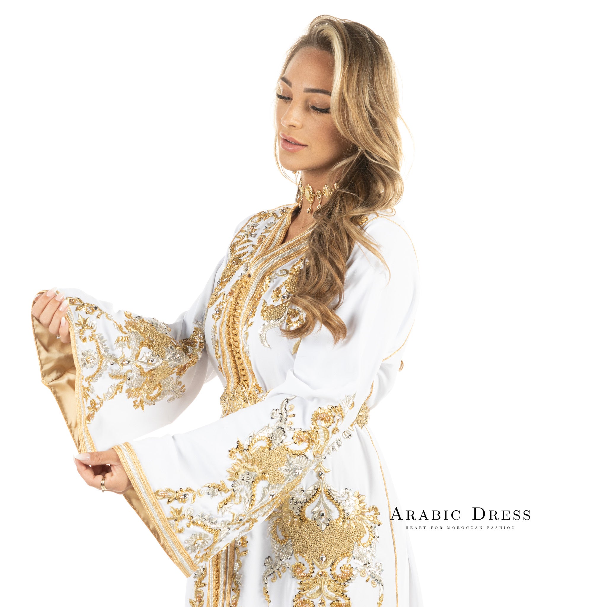 Caftan Nour White/SIlver