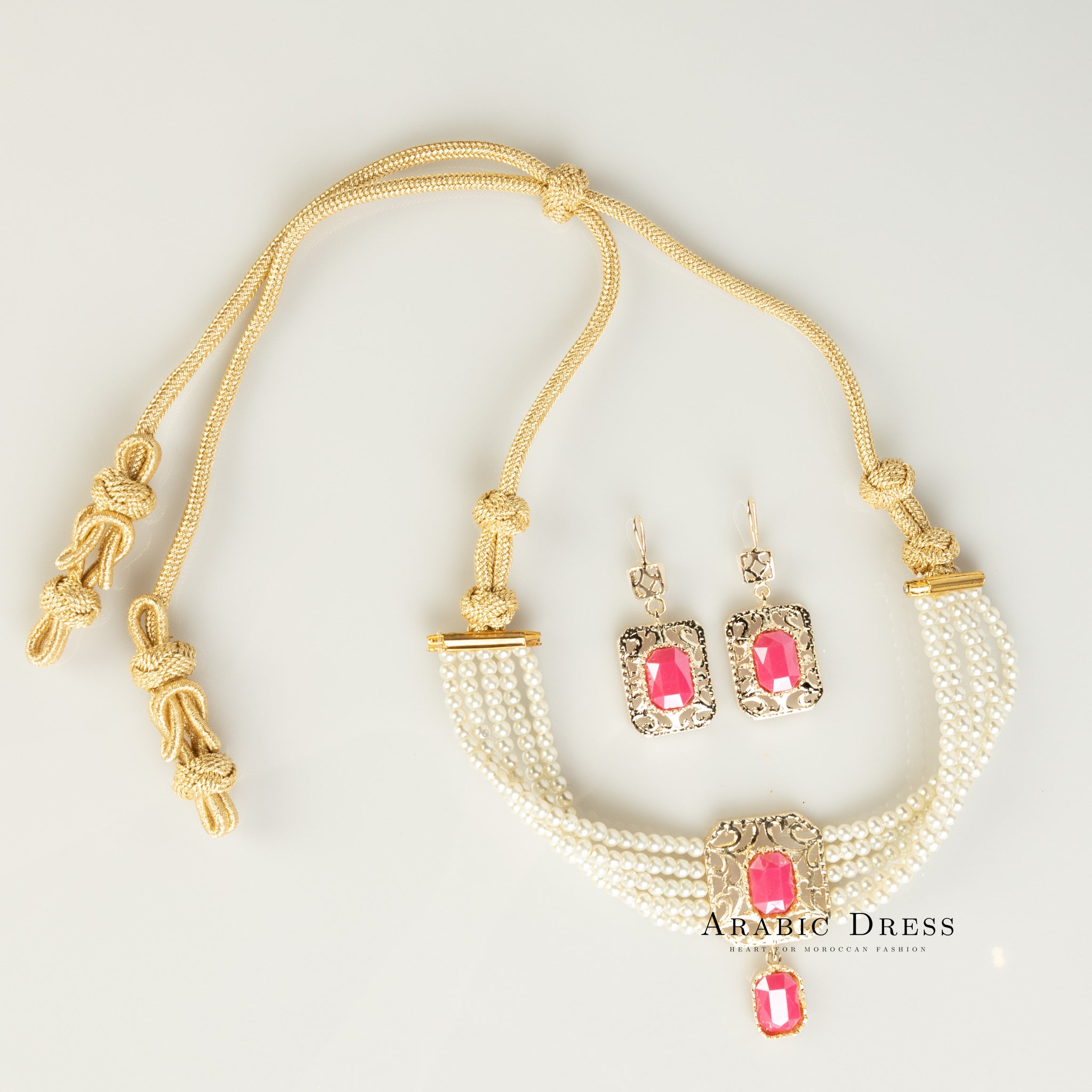 Pearl Pink Nifa necklace set