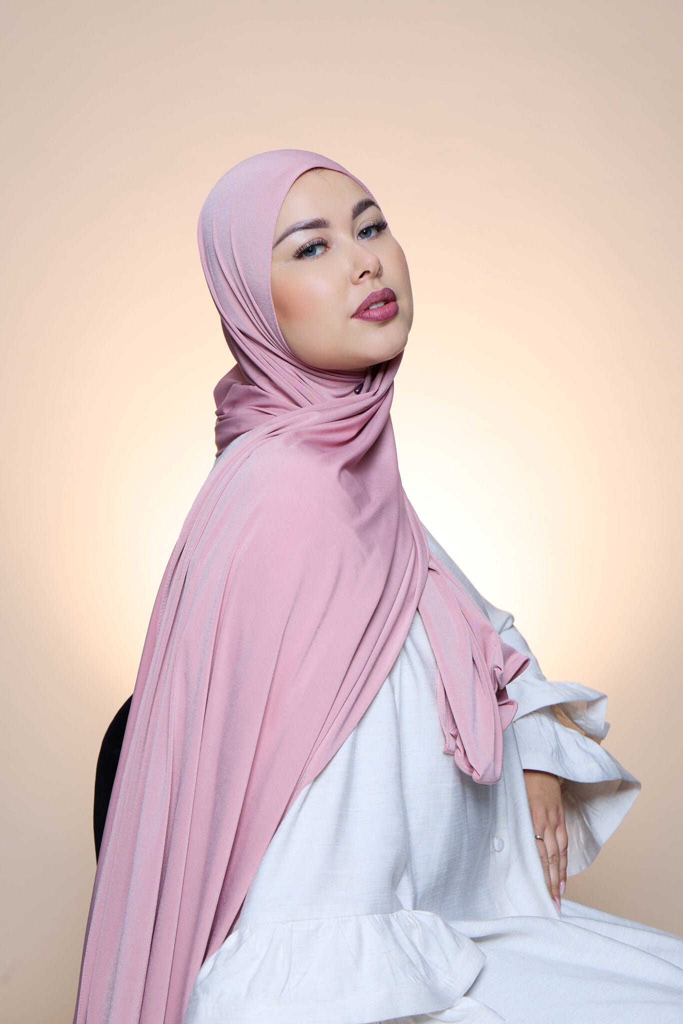 Premium Jersey Hijab Fin - Paleviolet Pink