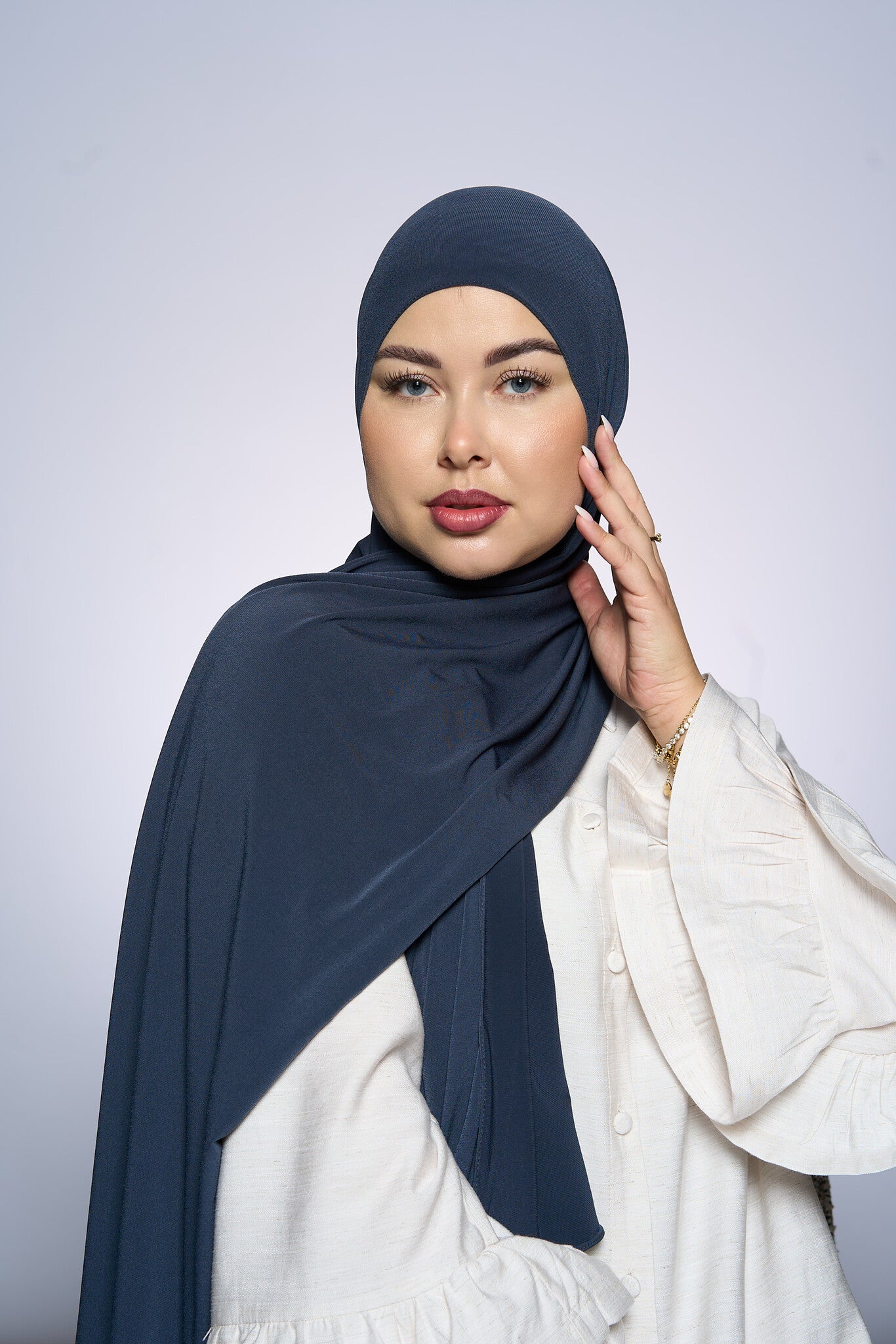 Premium Jersey Hijab Fin - Anthracite Gray
