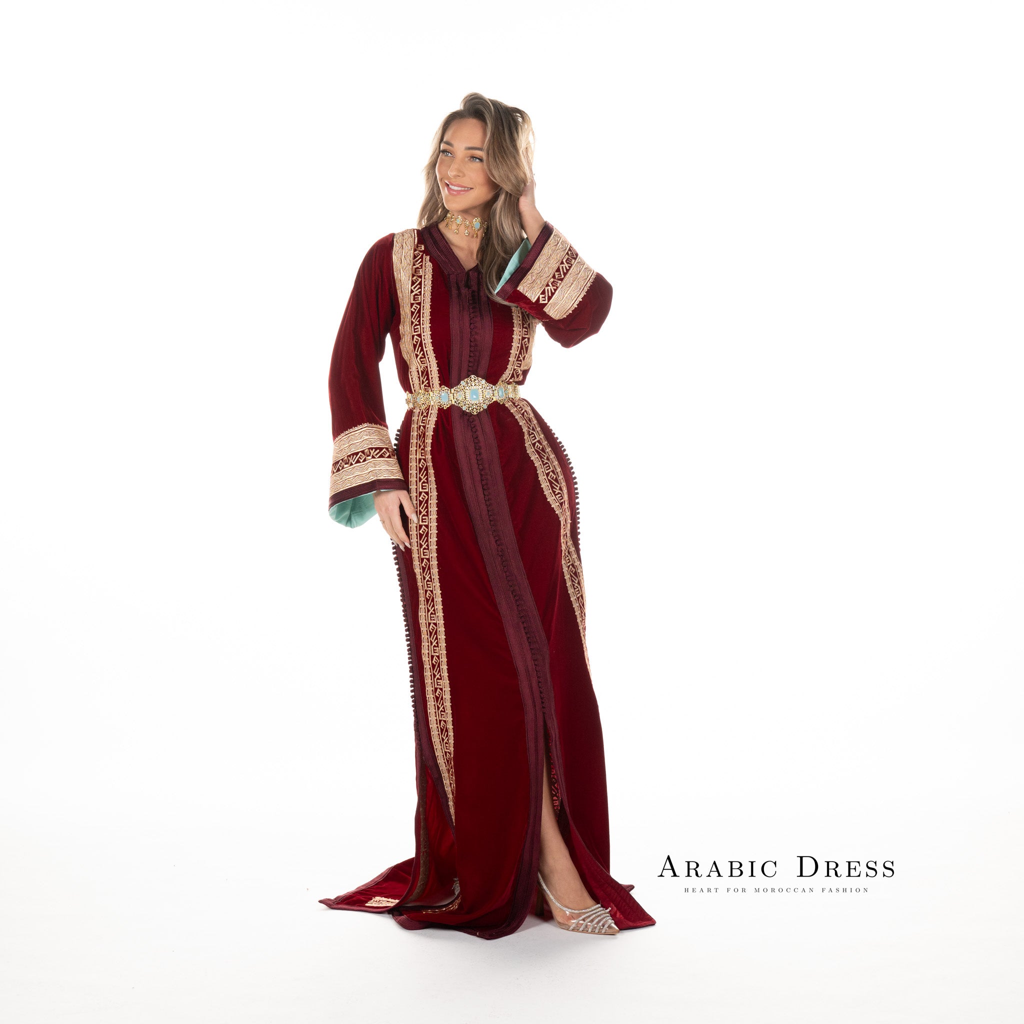 Caftan Romeisa Pomegrante