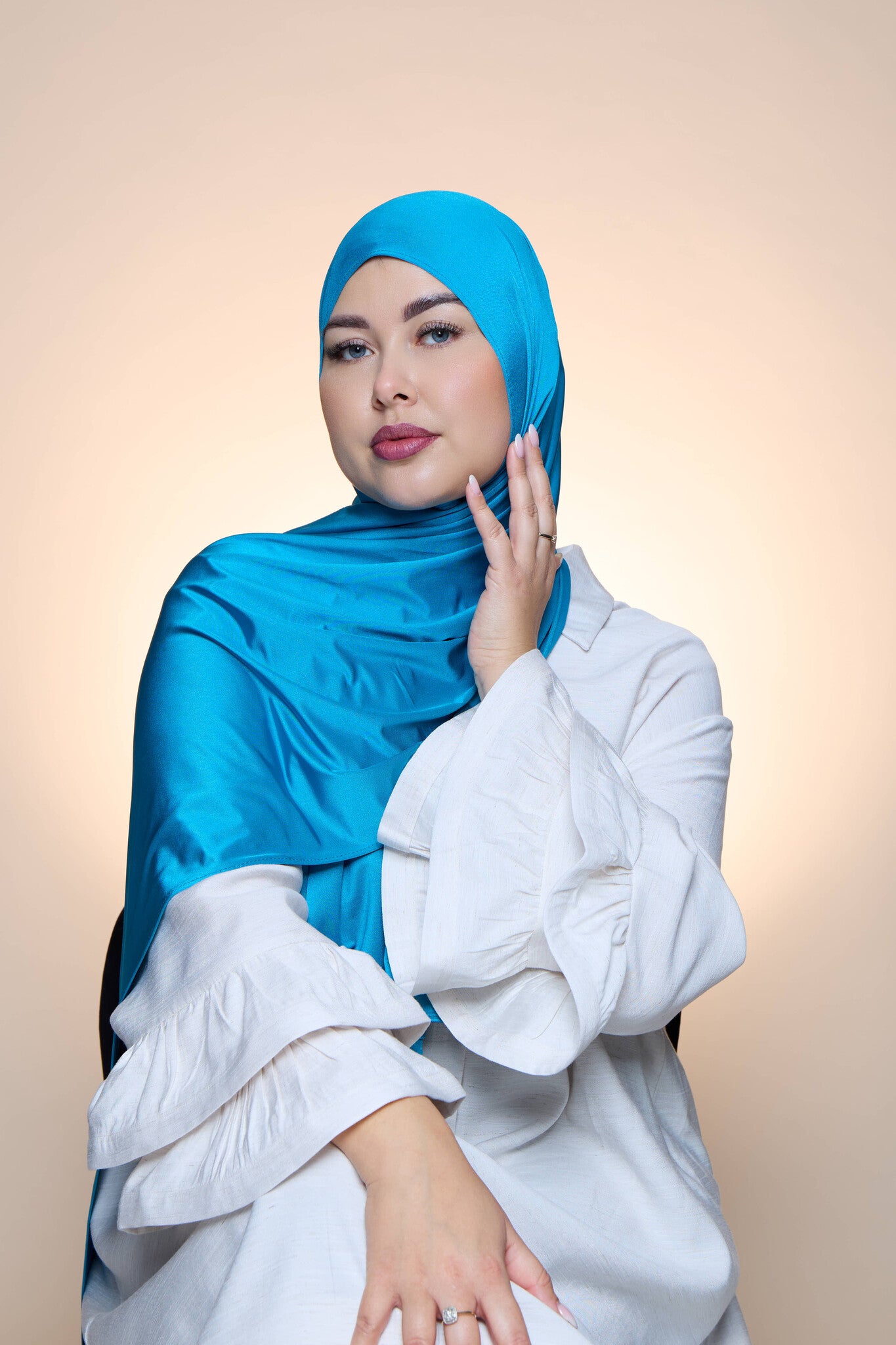 Hijab Premium Satin Mae Sky Blue