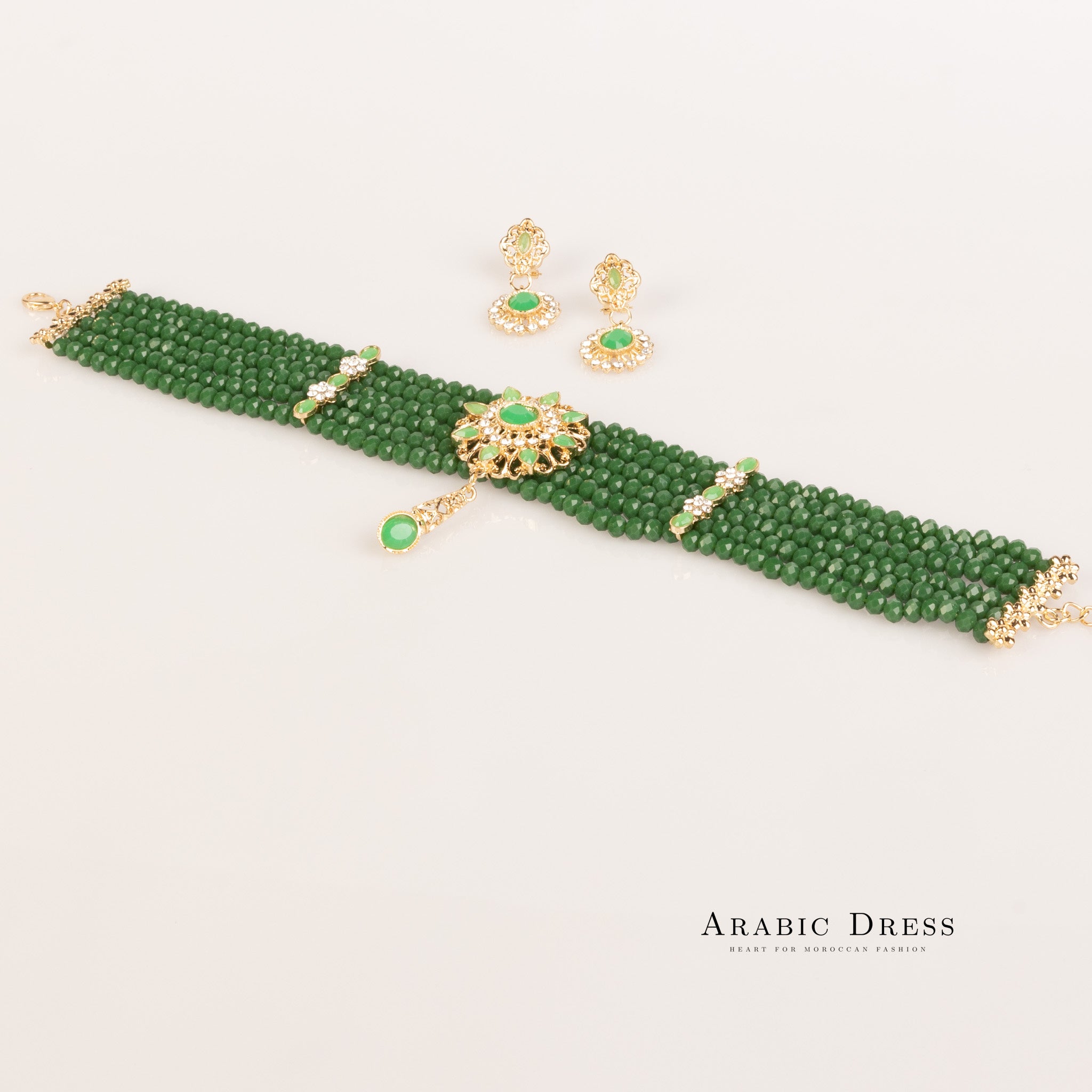 Sisi green necklace set
