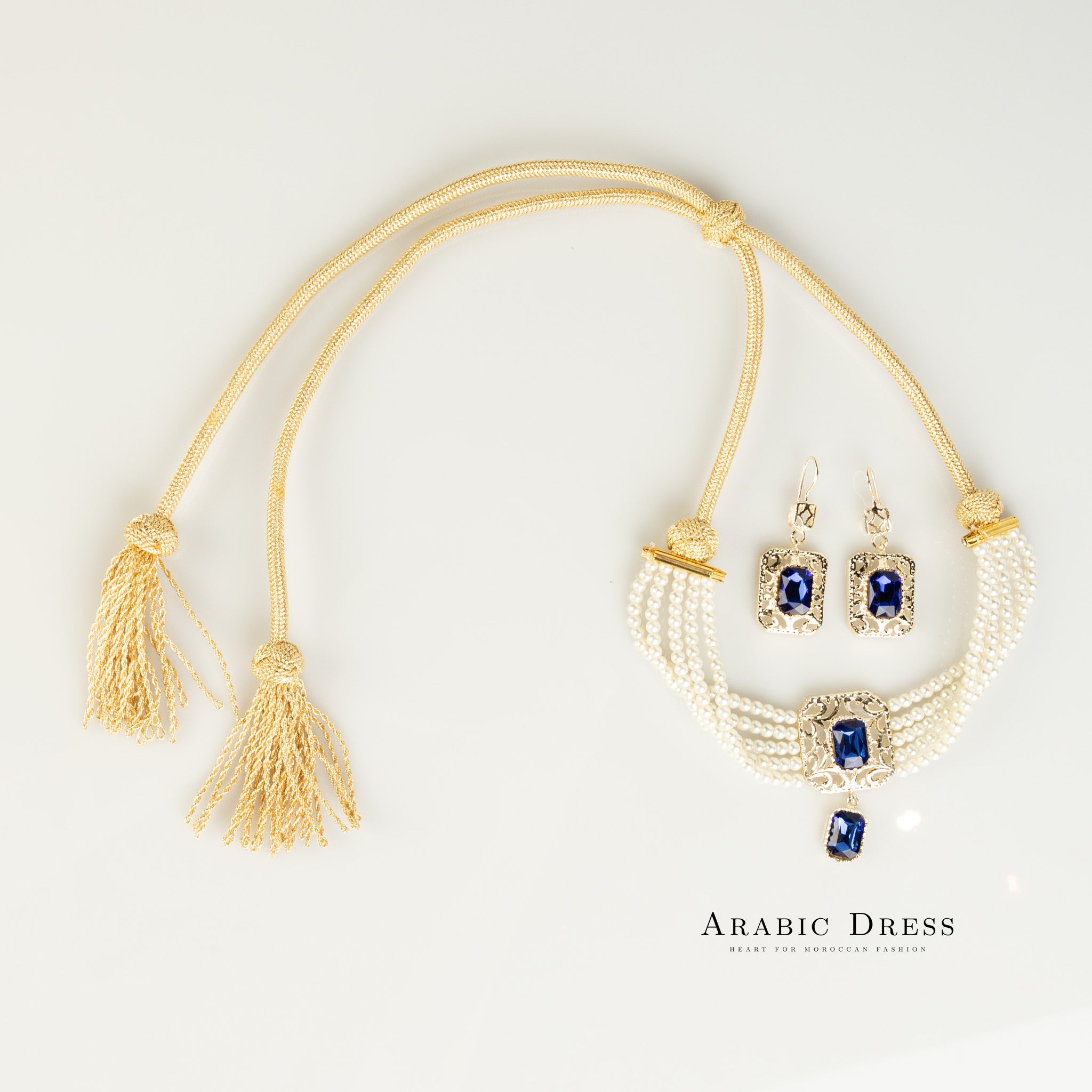 Pearl blue Nifa necklace set