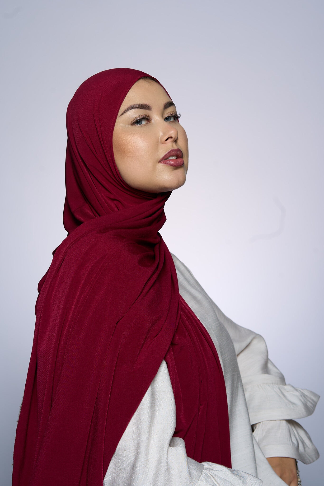 Premium Jersey Hijab Fin - Bordeaux