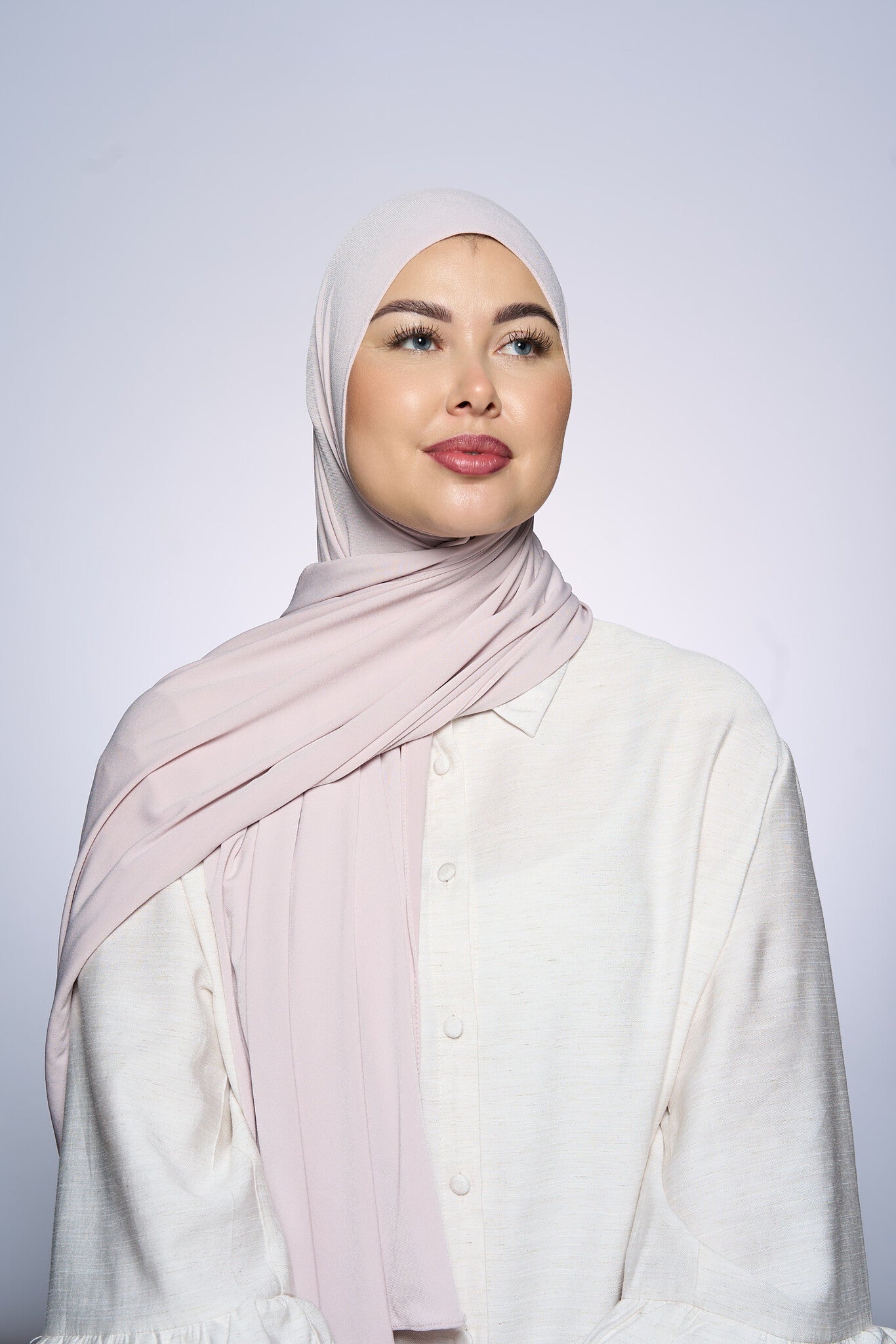 Premium Jersey Hijab Fin - Light Parel