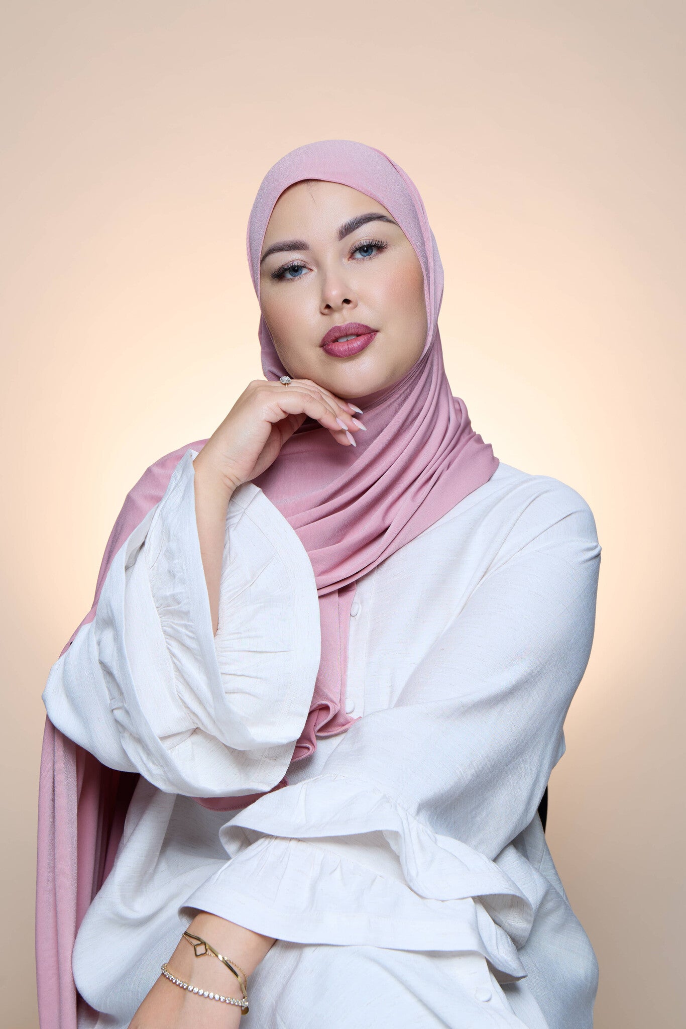 Premium Jersey Hijab Fin - Paleviolet Pink