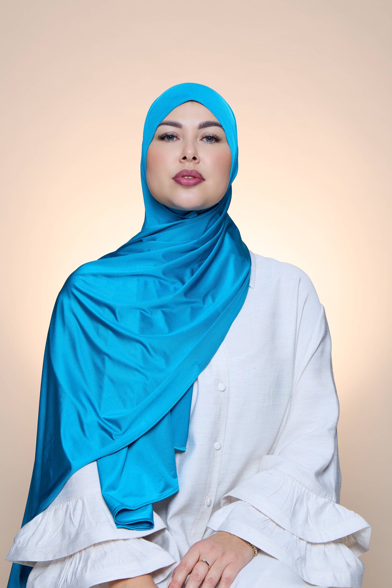 Hijab Premium Satin Mae Sky Blue