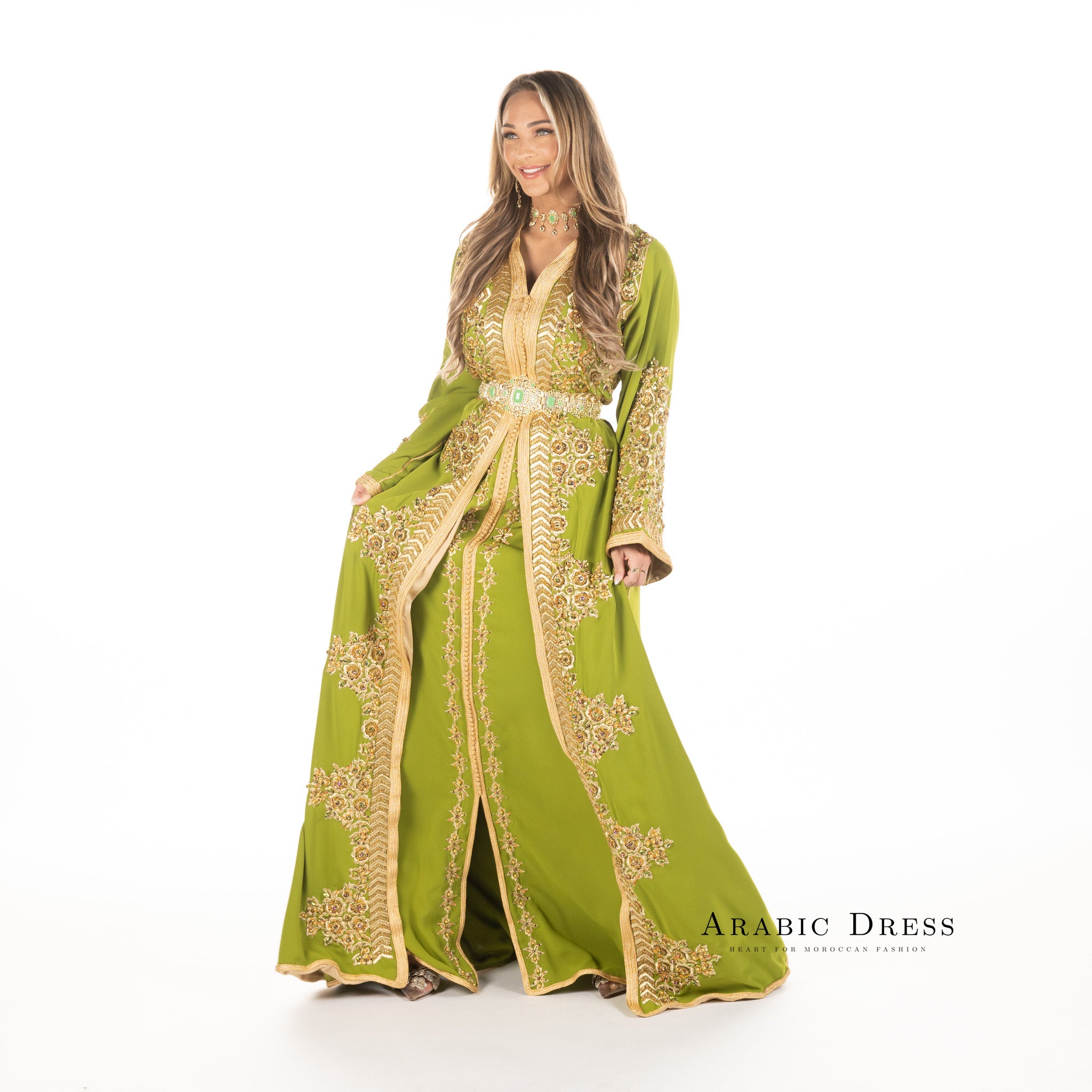 Caftan Nisa Darkolivegreen
