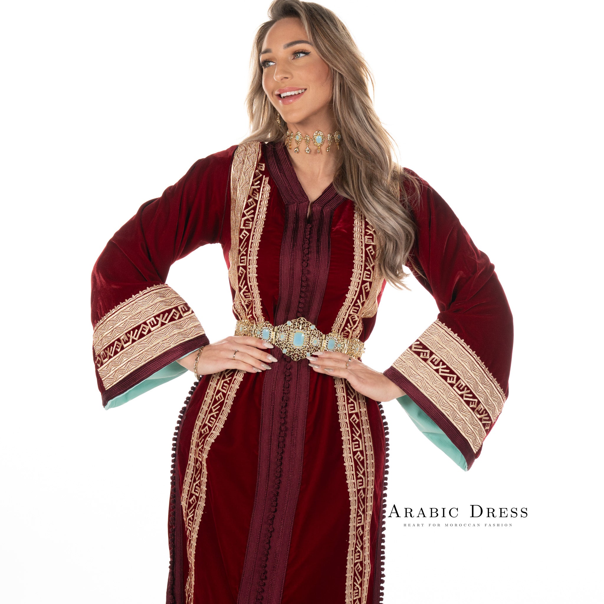 Caftan Romeisa Pomegrante