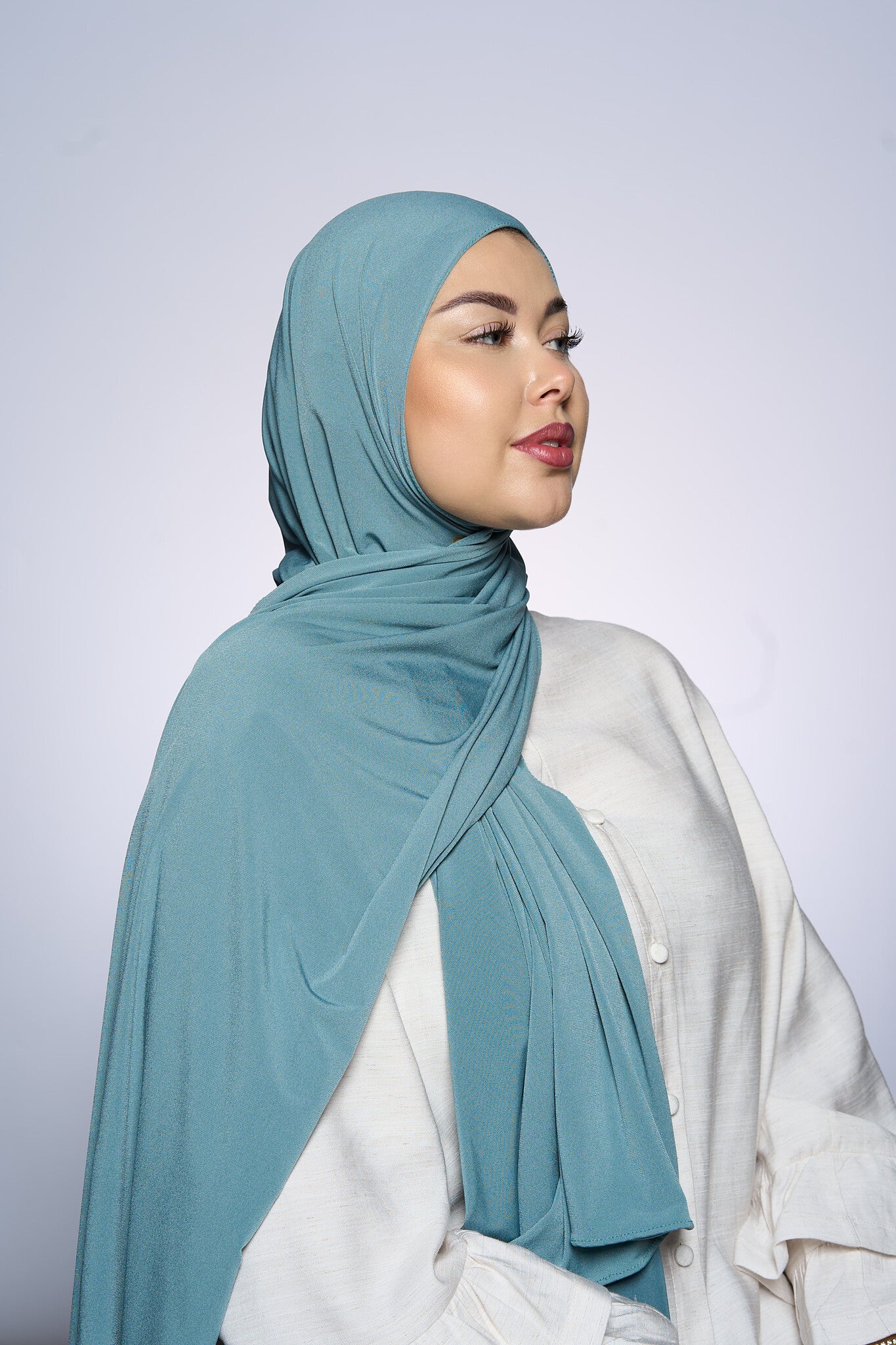Premium Jersey Hijab Fin - Stone