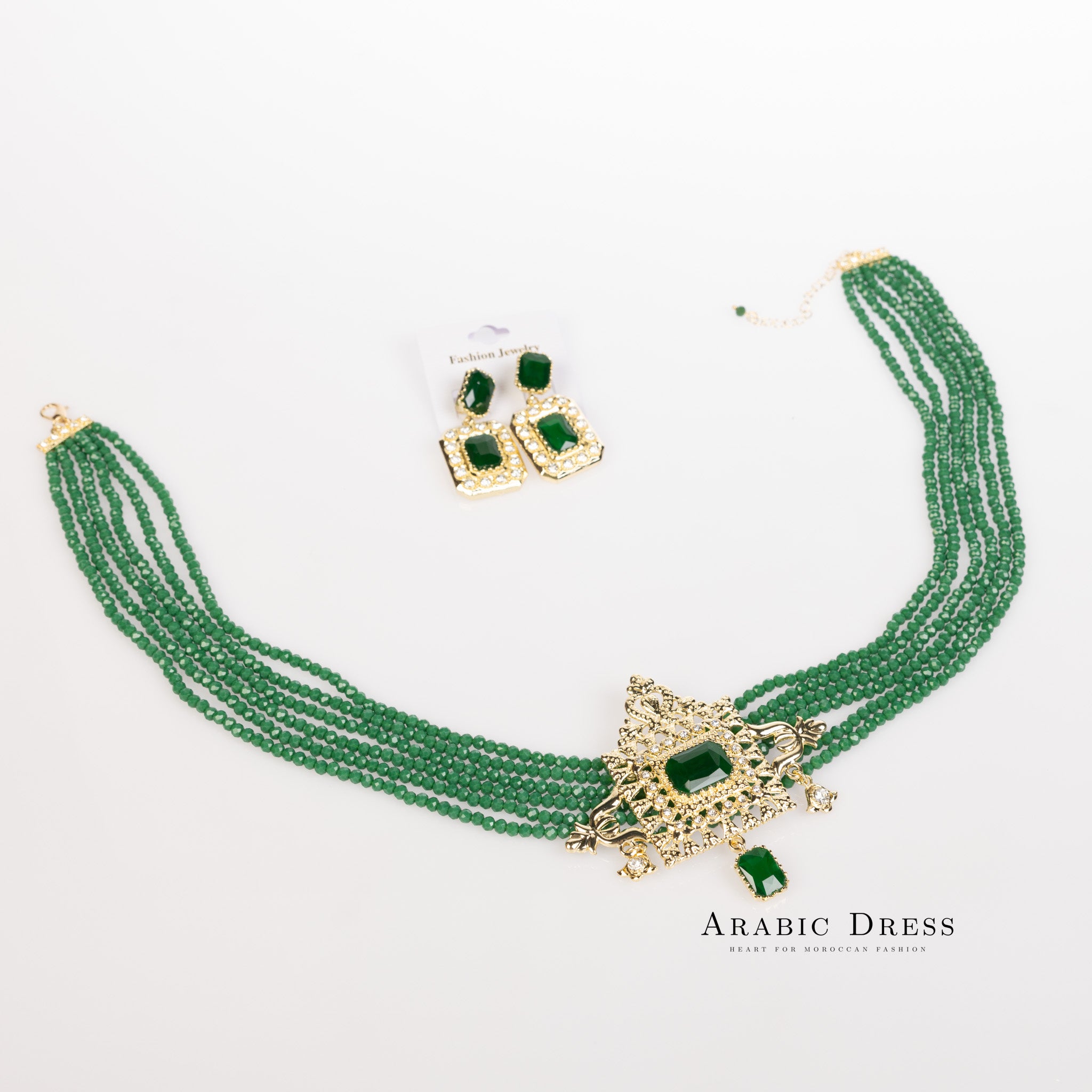 Darkgreen Youra Necklace set