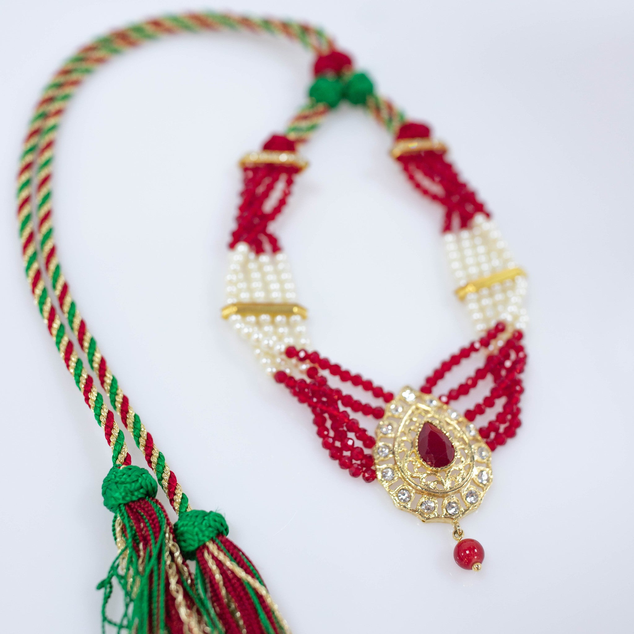 RED WHITE PEARL NECKLACE AMSA