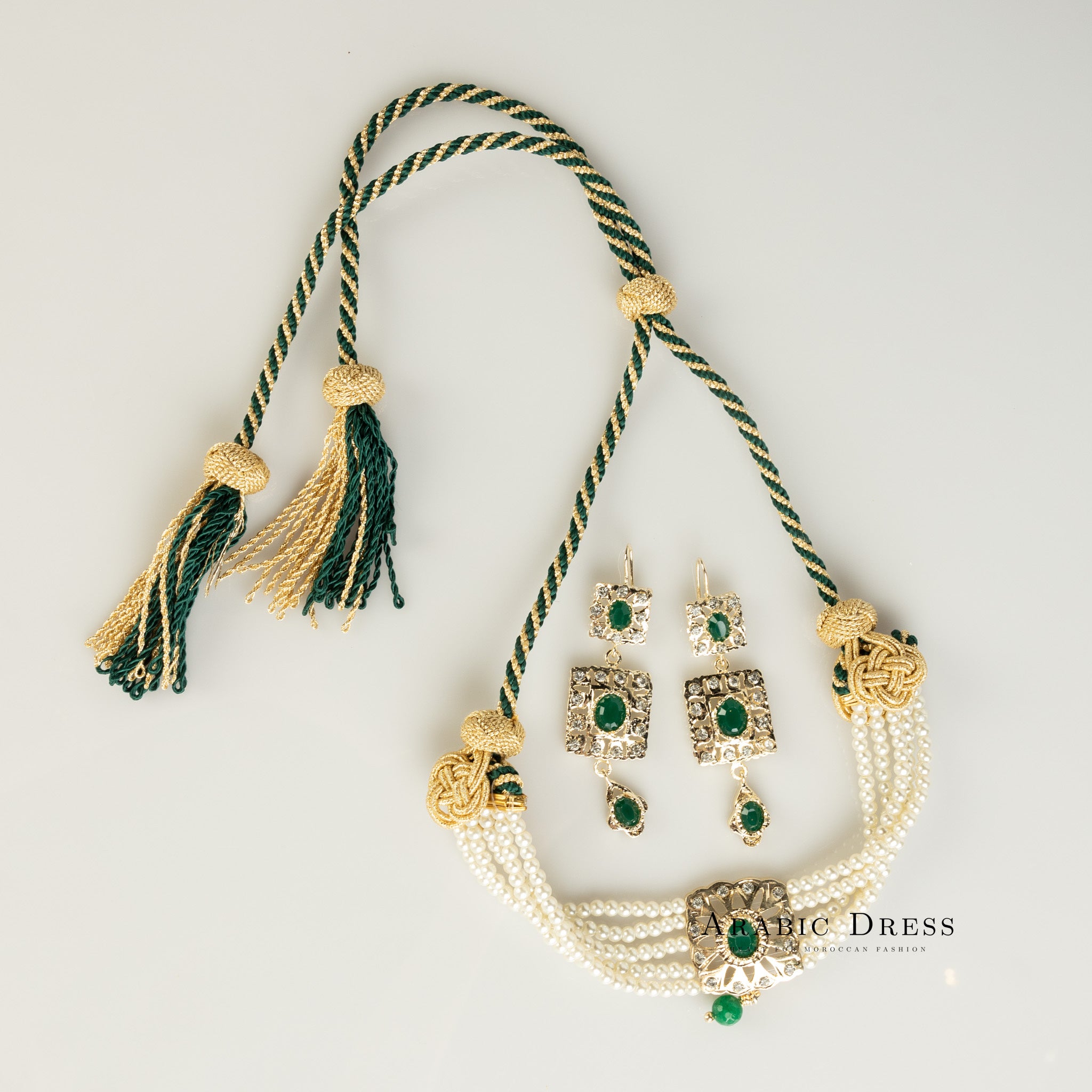 Pearl Green Nifa necklace set