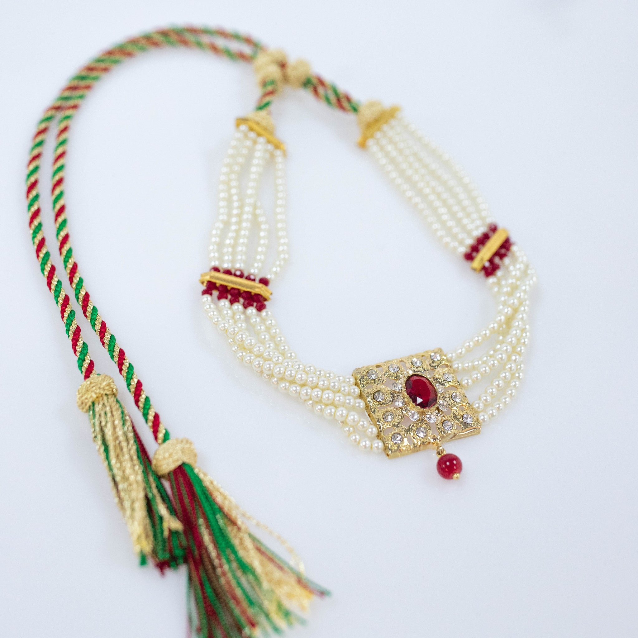 RED WHITE PEARL NECKLACE LIA