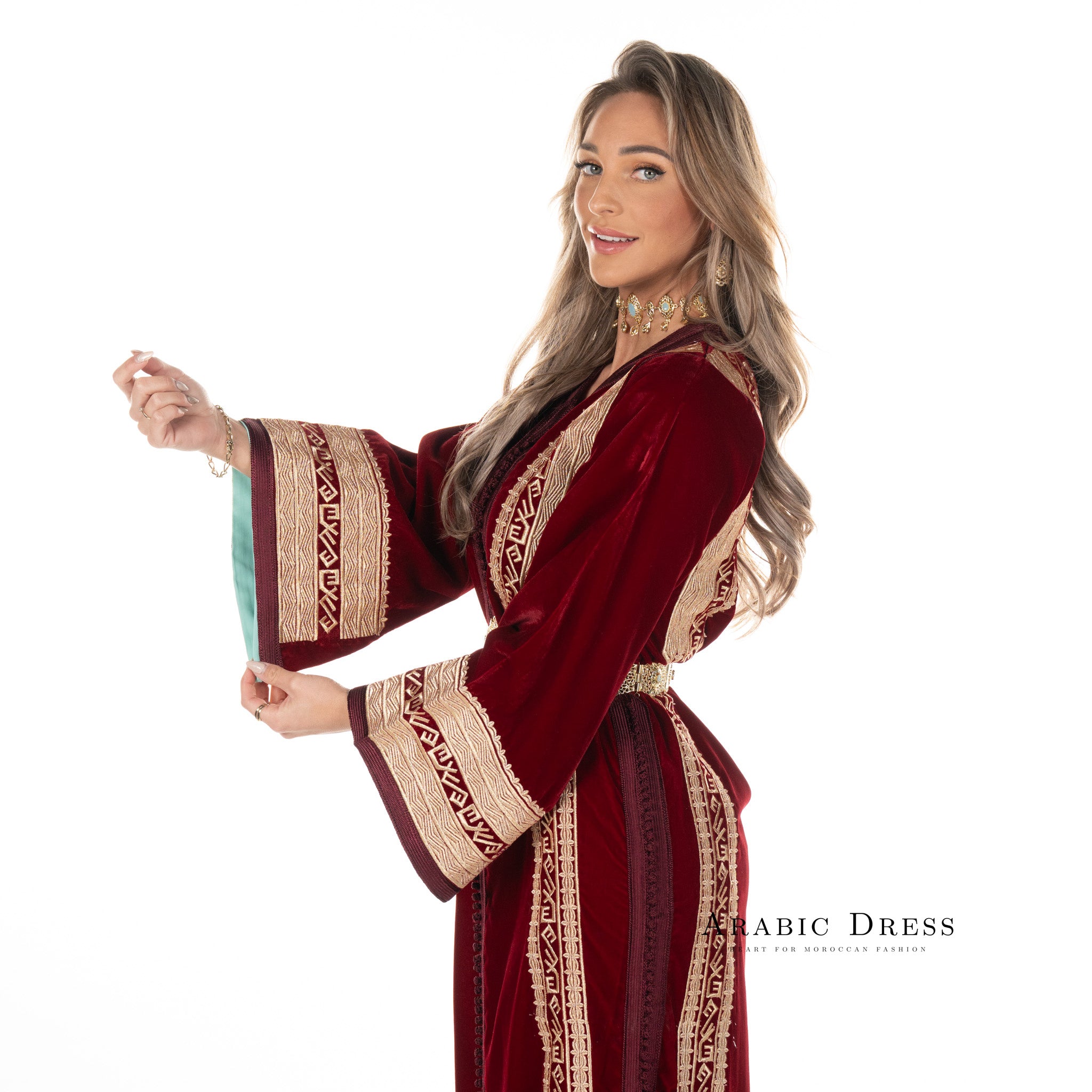 Caftan Romeisa Pomegrante