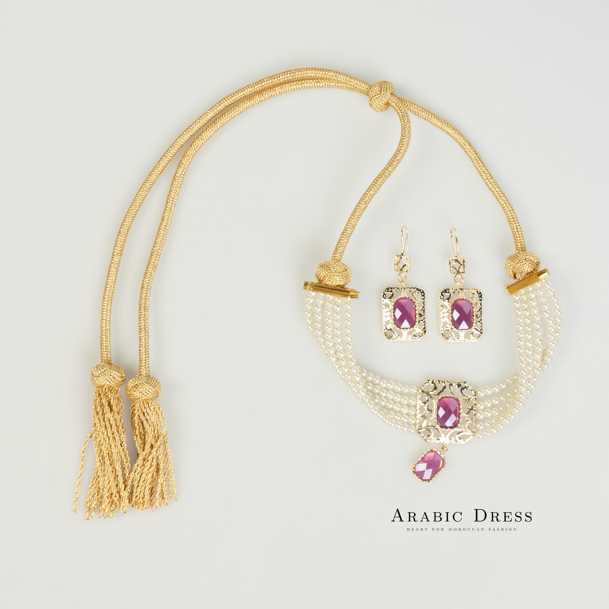 purple pearl Nifa necklace set
