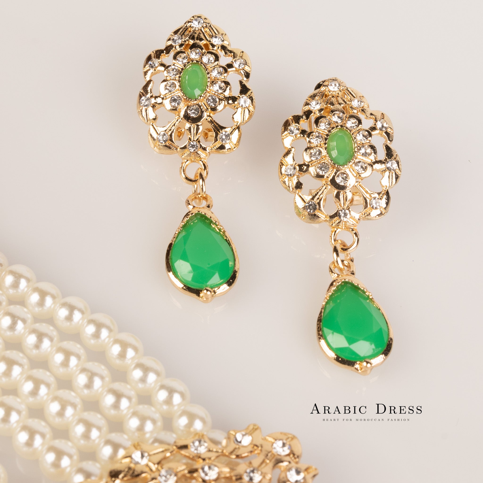 pearl green Necklace set Yuomi