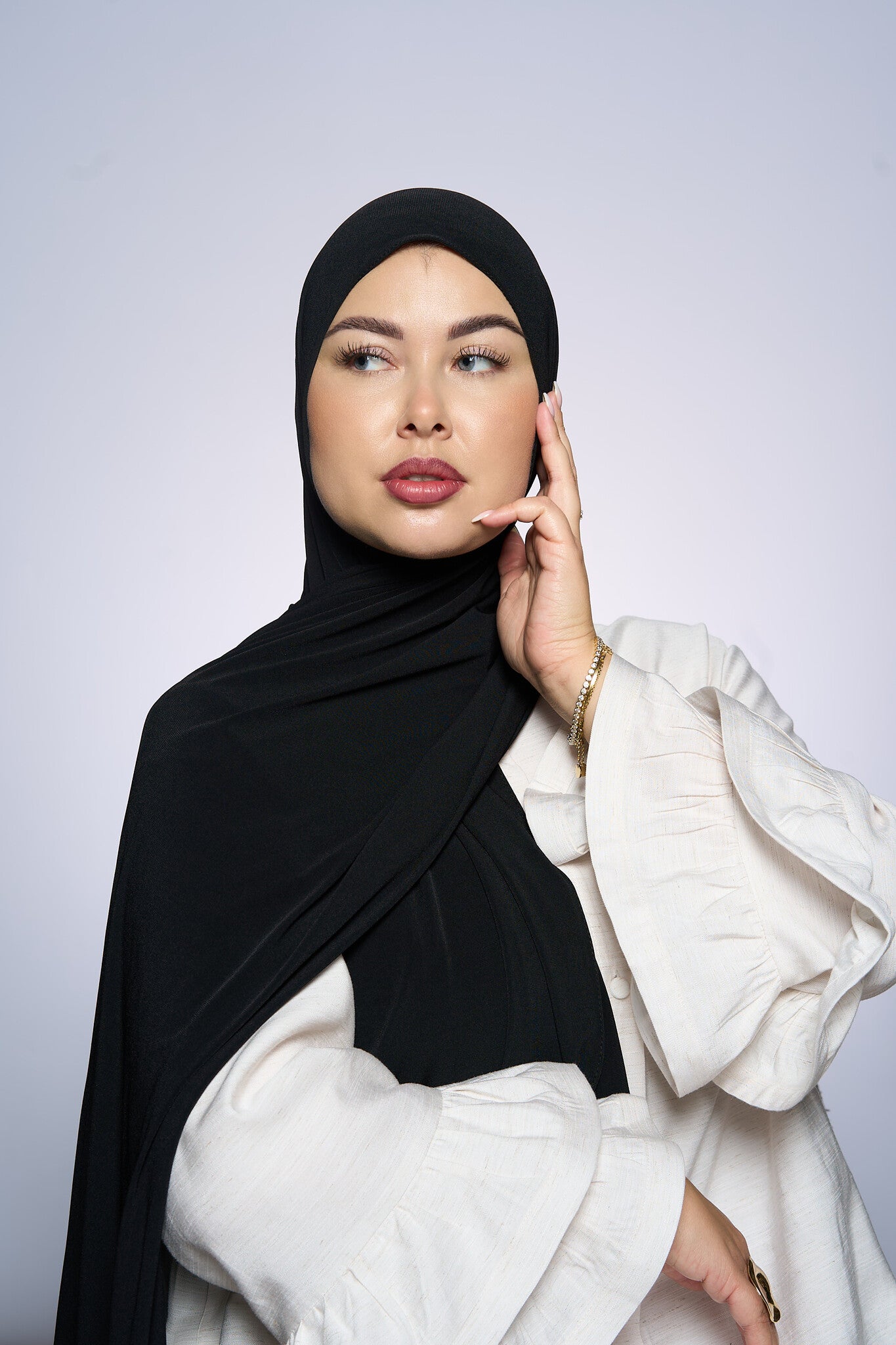 Premium Jersey Hijab Fin - Black