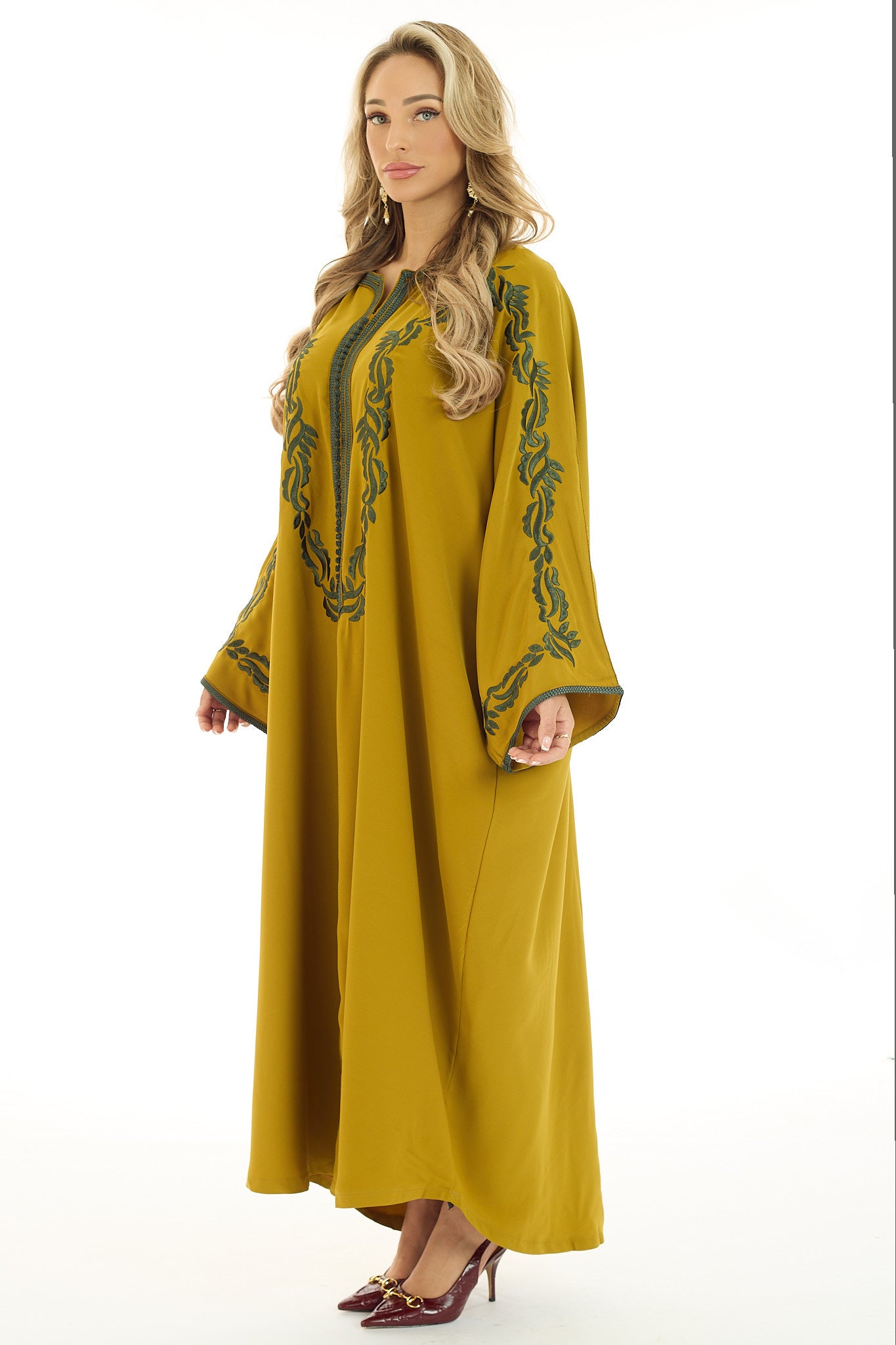 Caftan Bouchra Lime Green