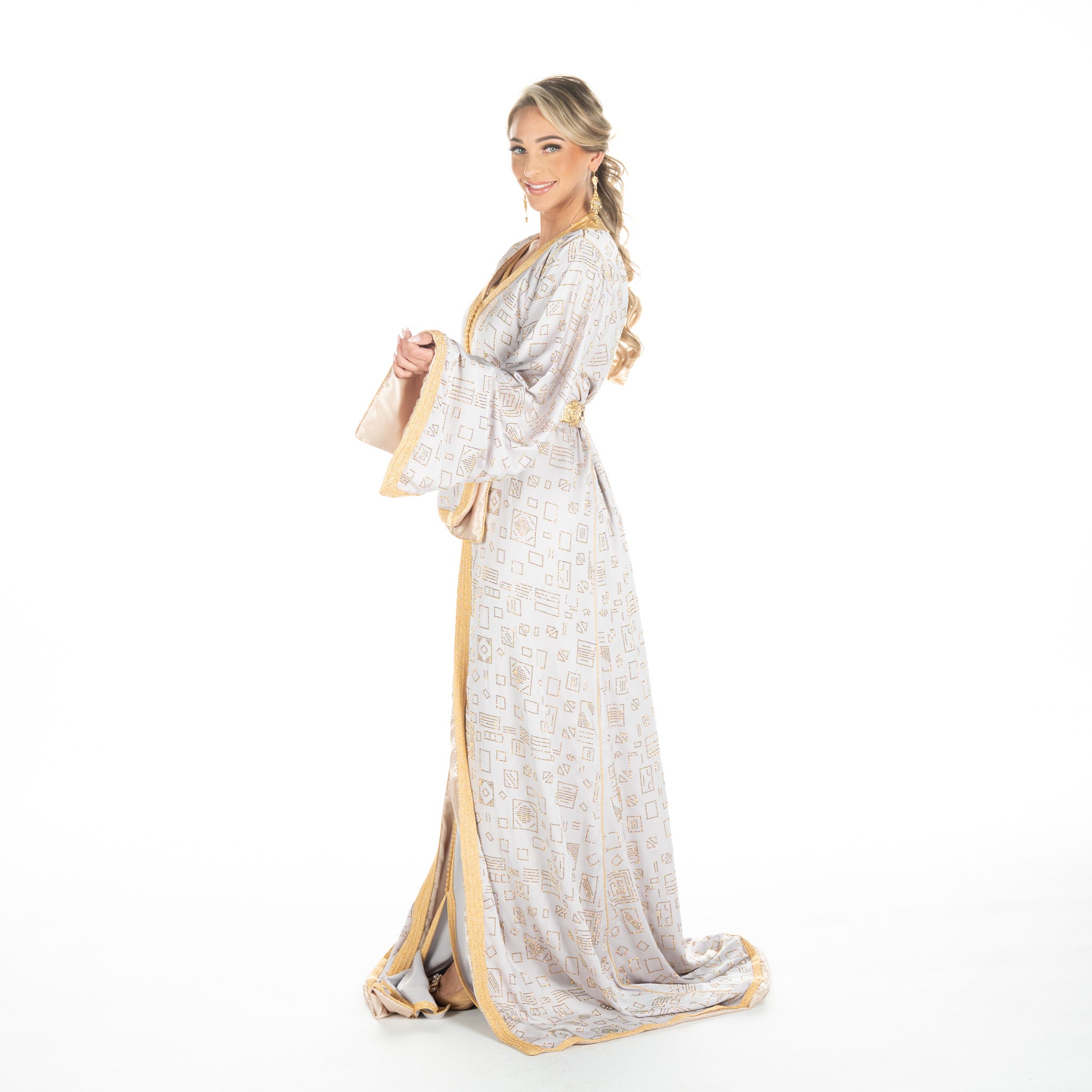 Exclusieve Caftan Inaya Lightgrey