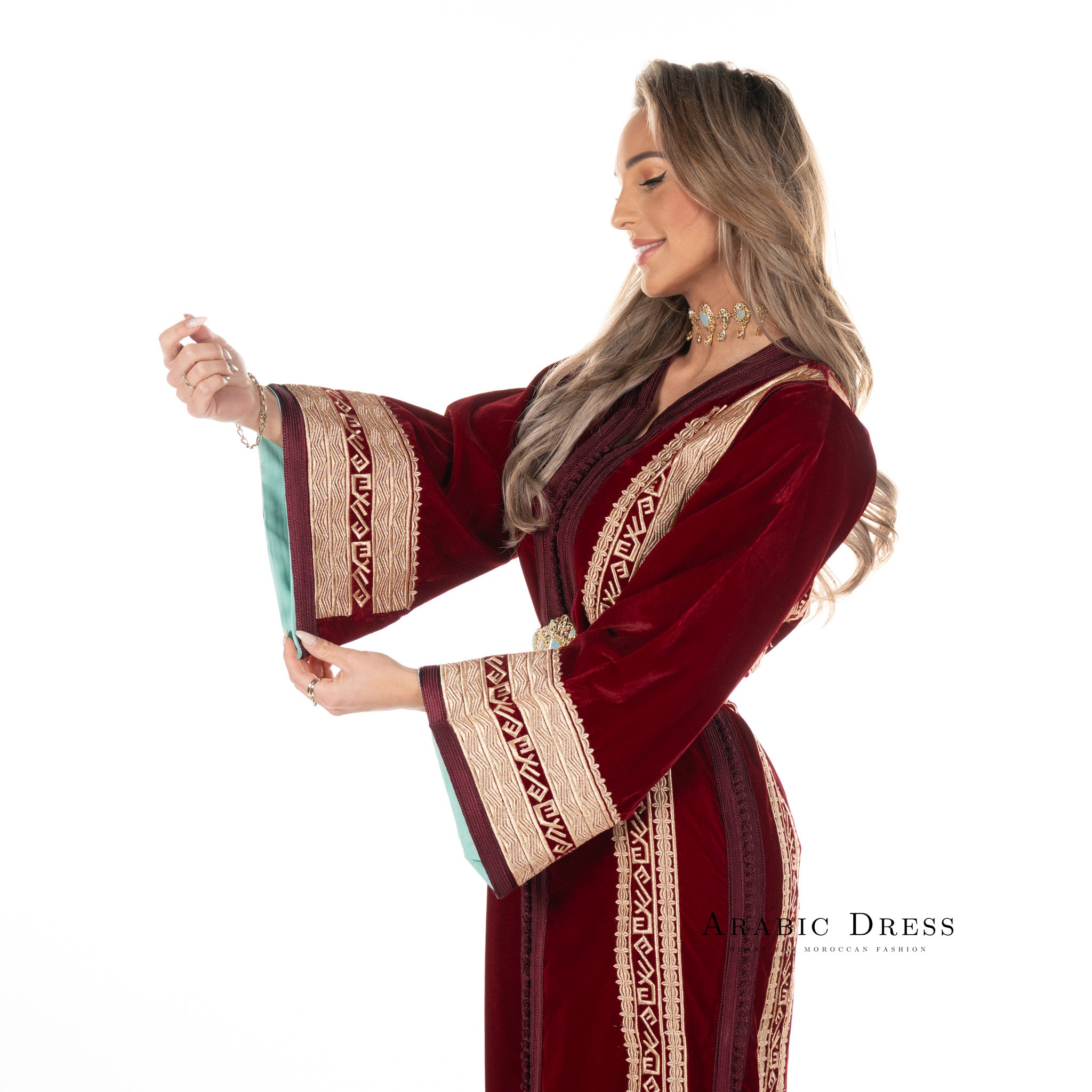 Caftan Romeisa Pomegrante