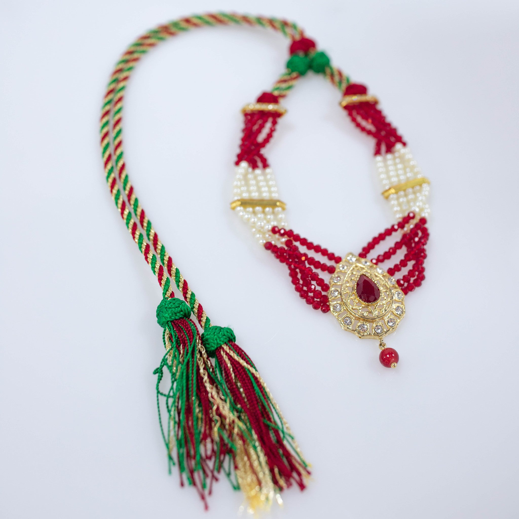 RED WHITE PEARL NECKLACE AMSA