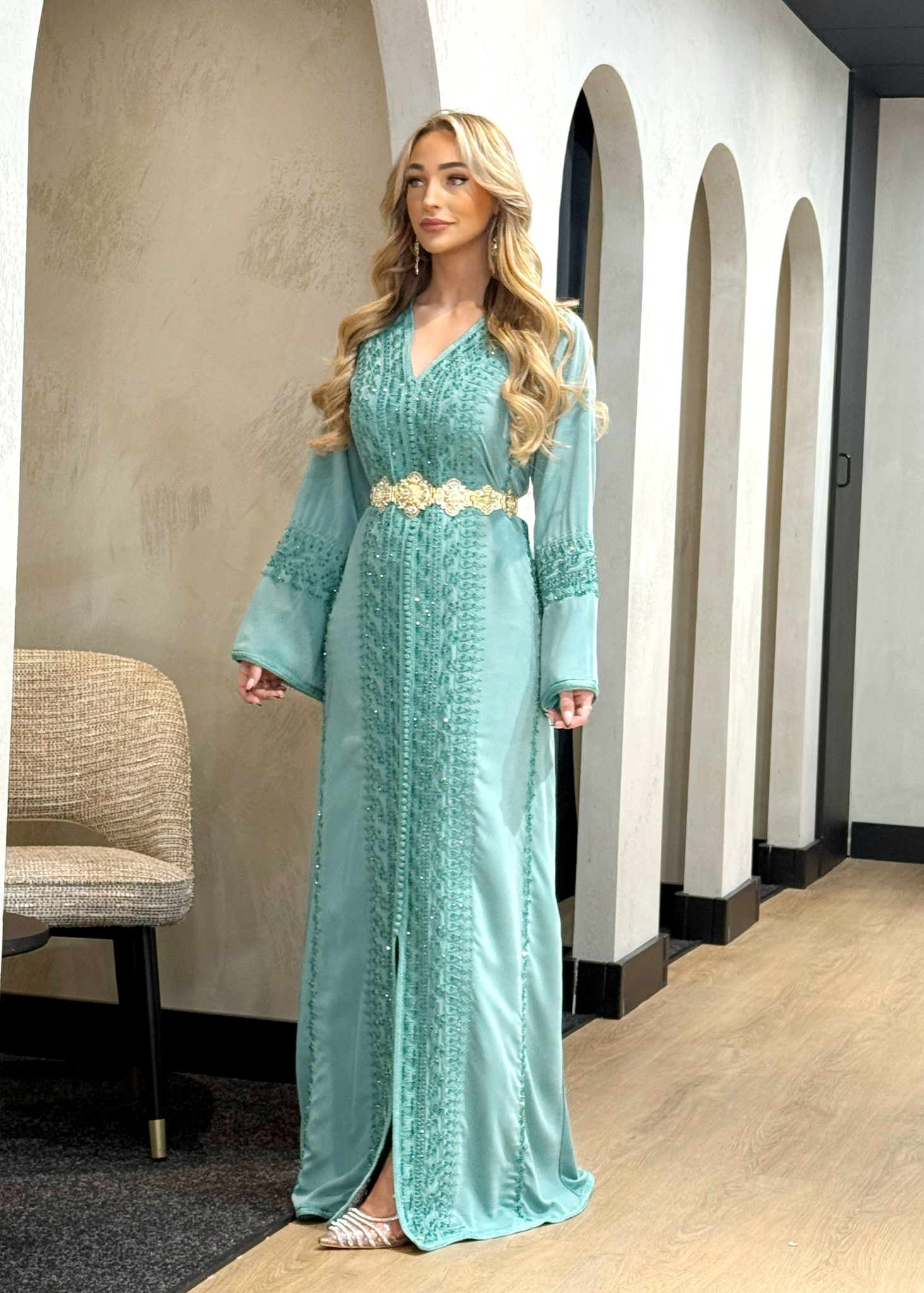 Caftan Lamyae Green Pale