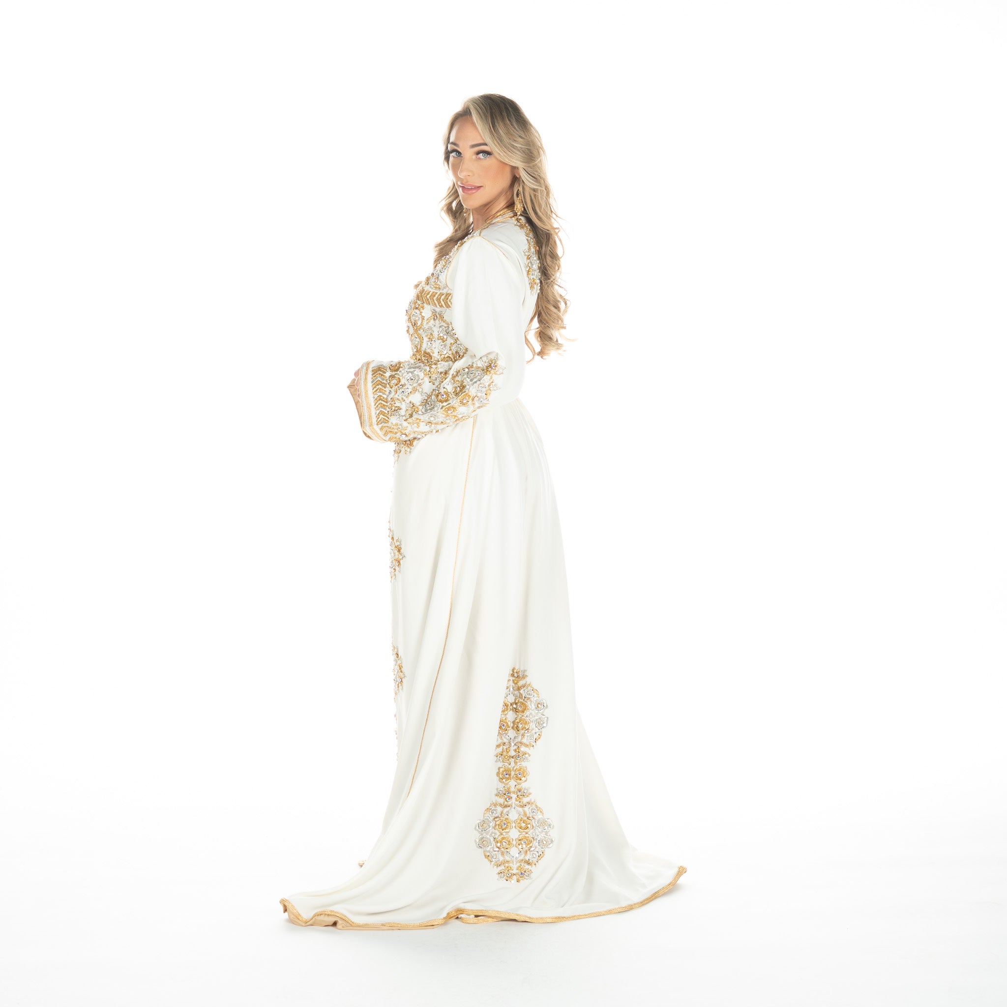 Exclusieve Caftan Nisma Brokenwhite