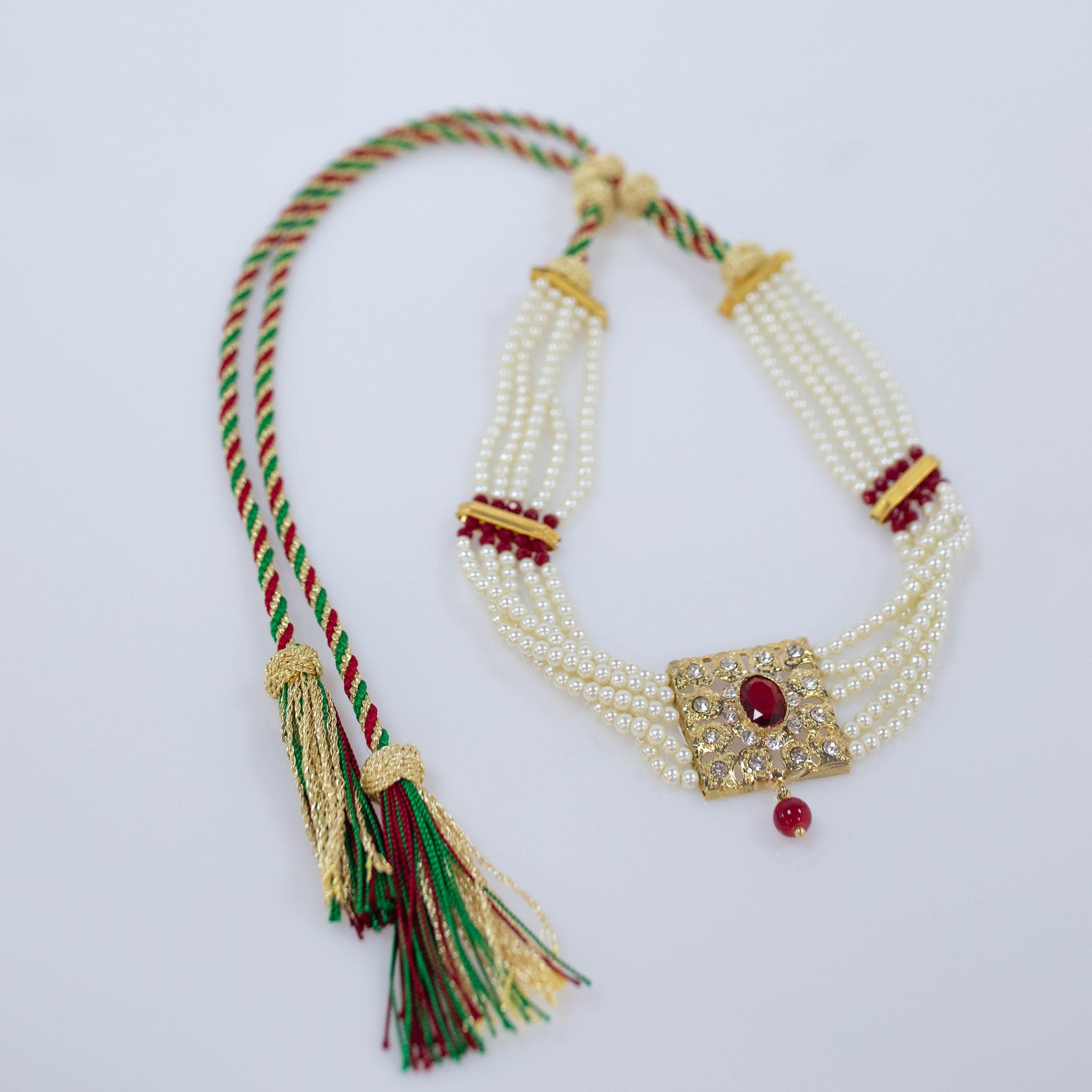 RED WHITE PEARL NECKLACE LIA