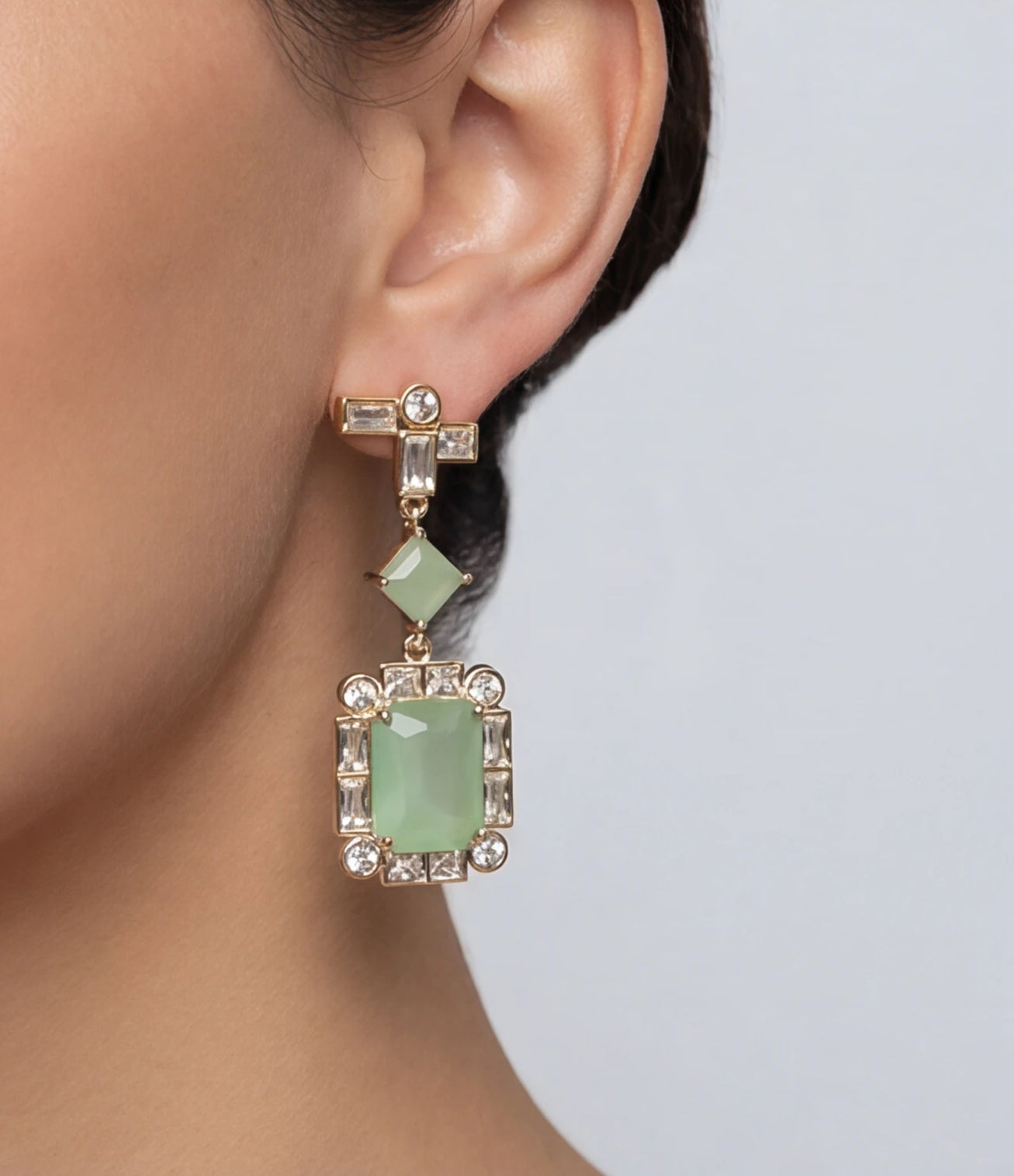 Earrings Luy Green/Gold