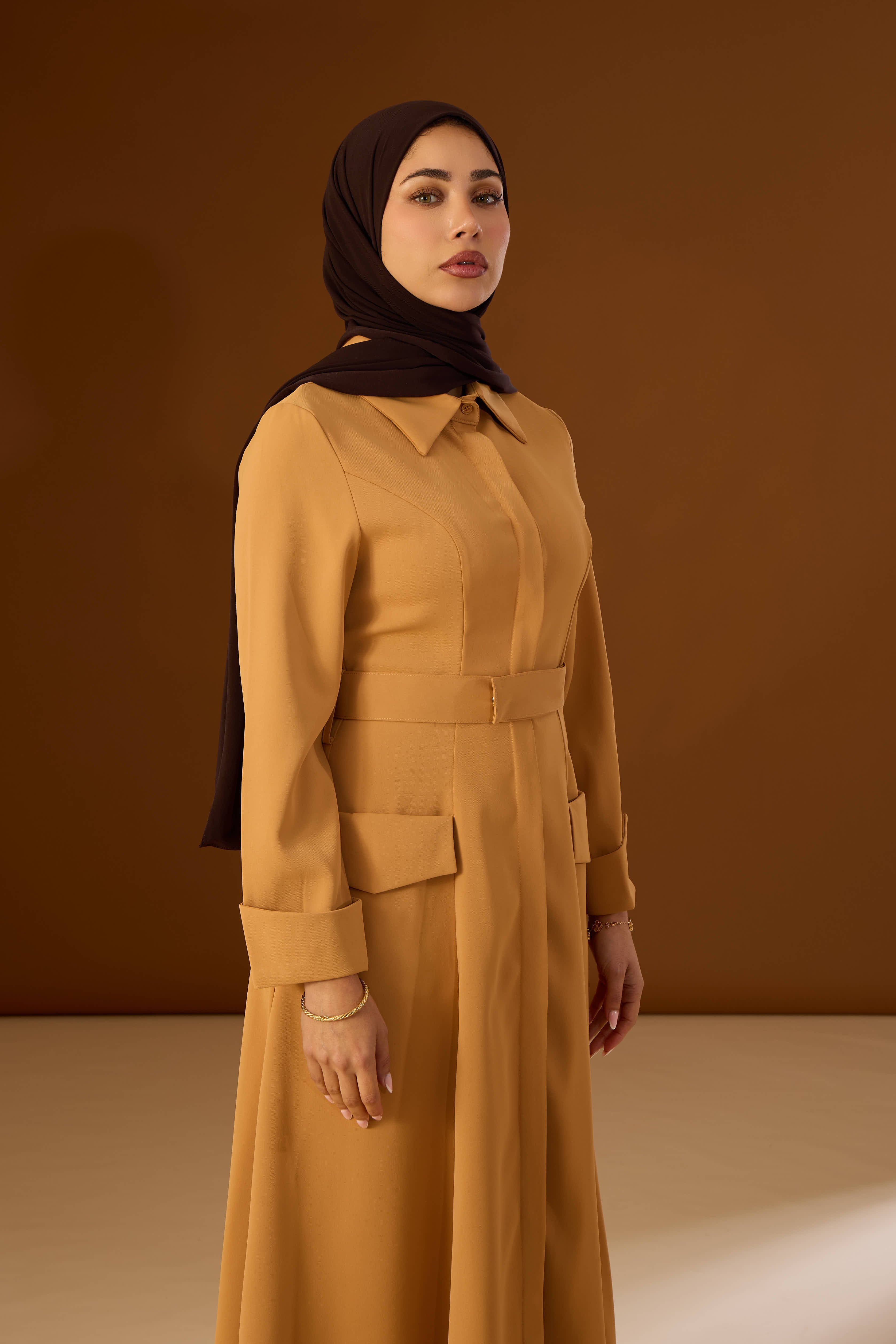 Dress Kya Yellowish Brown