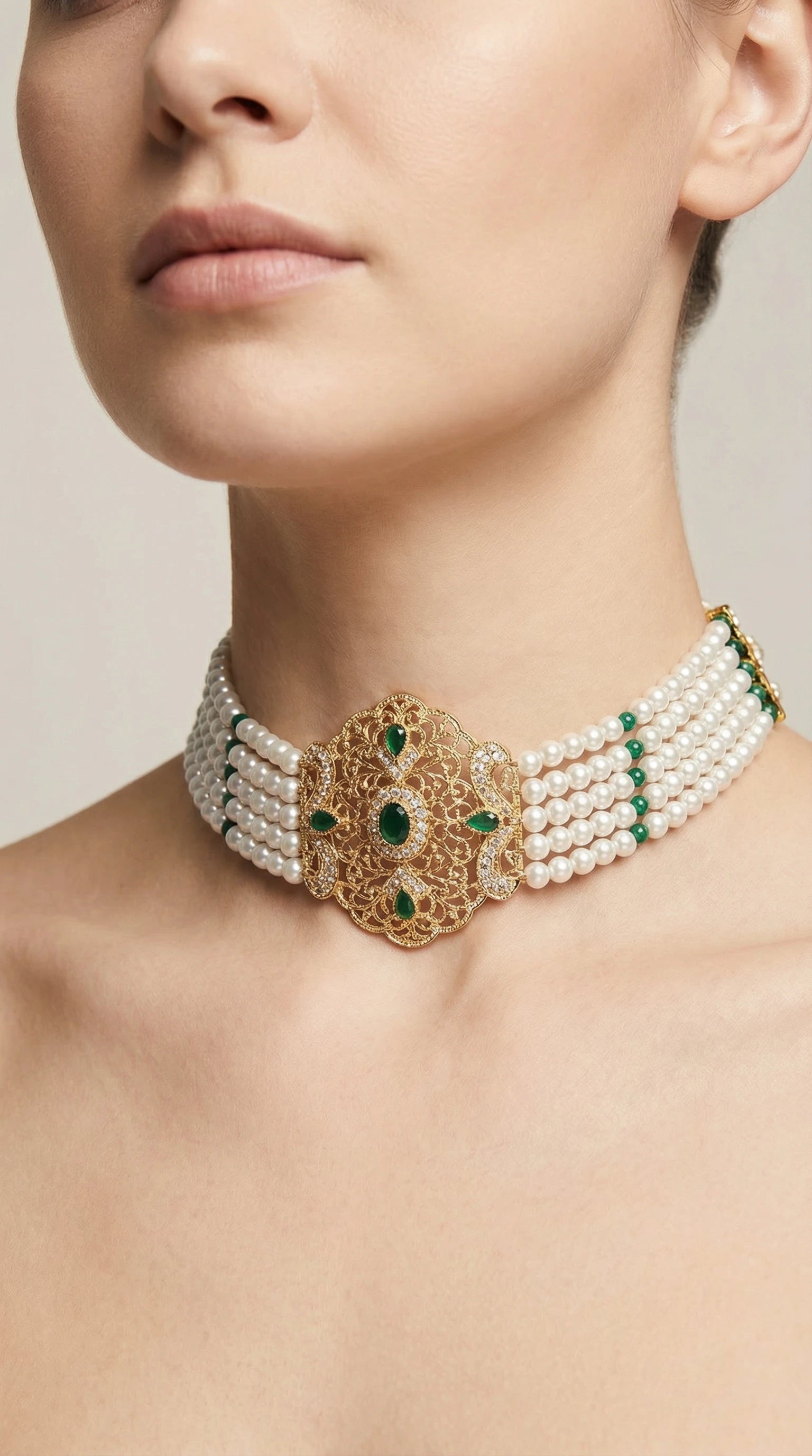 GREEN PEARL NECKLACE RO