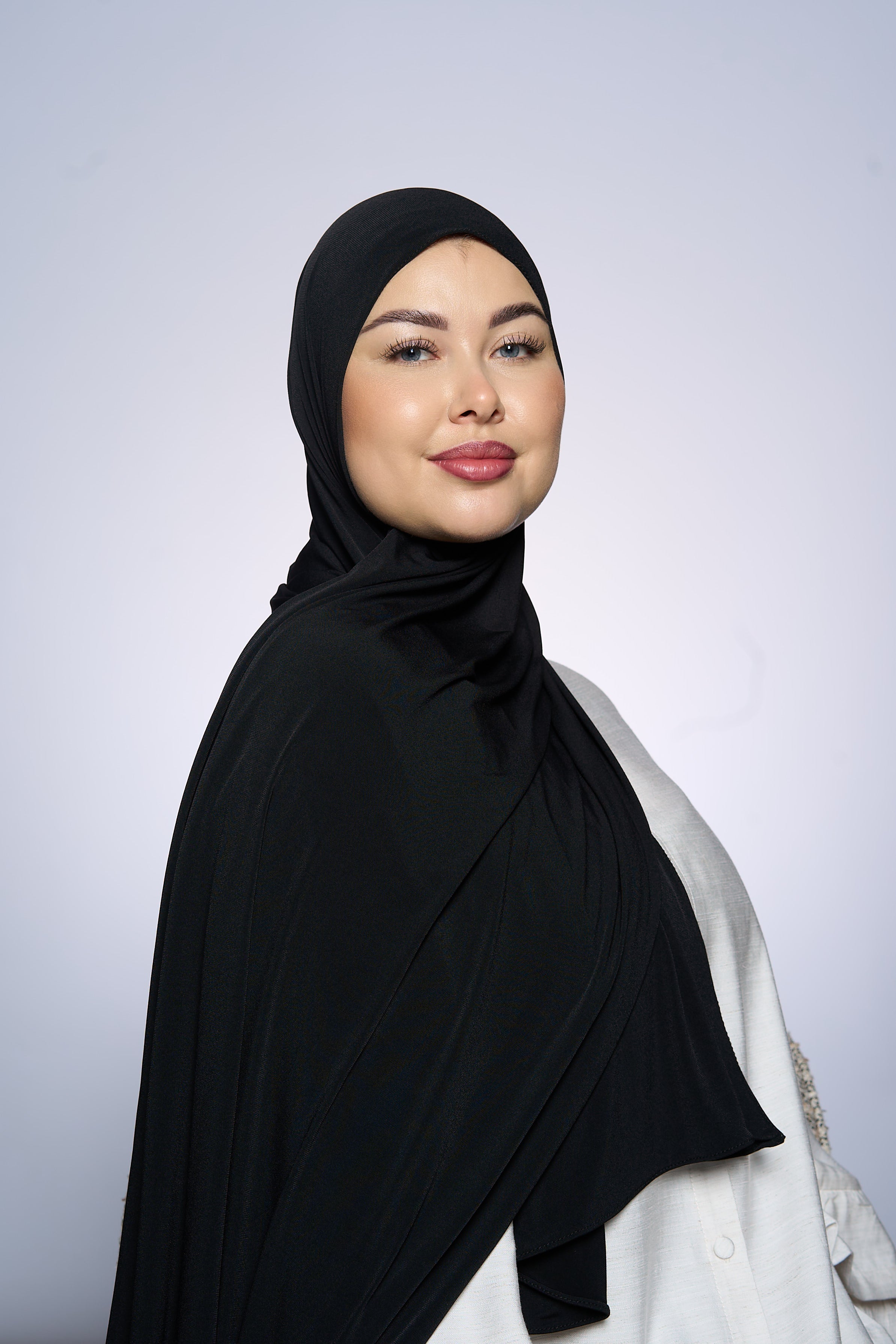 Premium Jersey Hijab Fin - Black