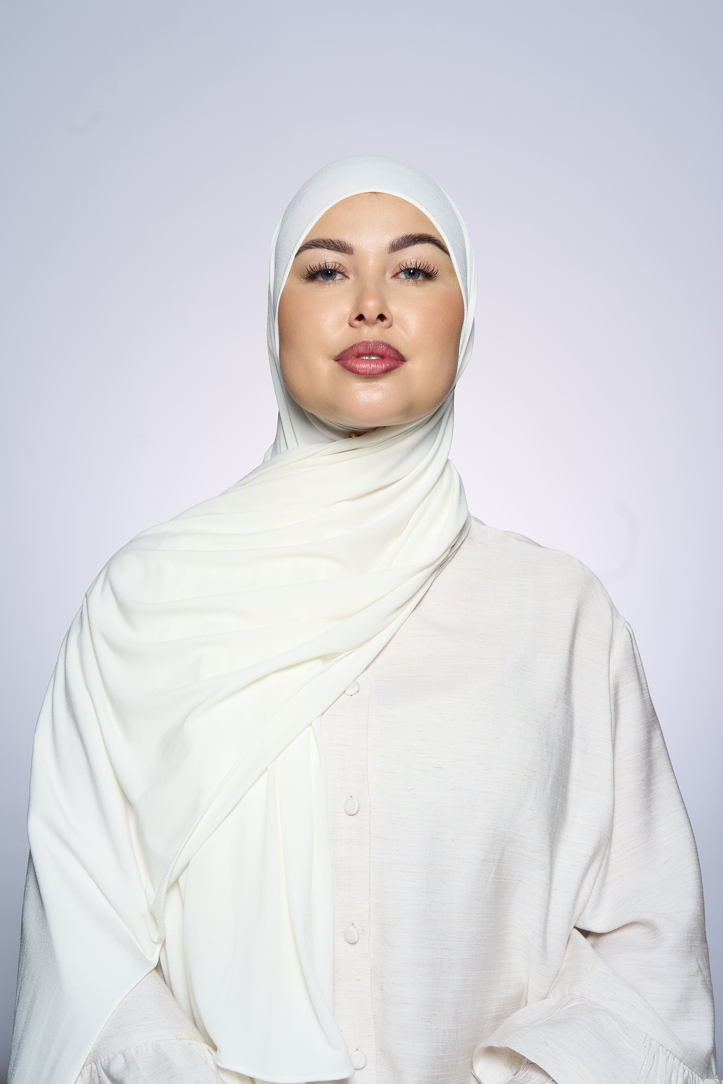 Premium Jersey Hijab Fin -  Ivory