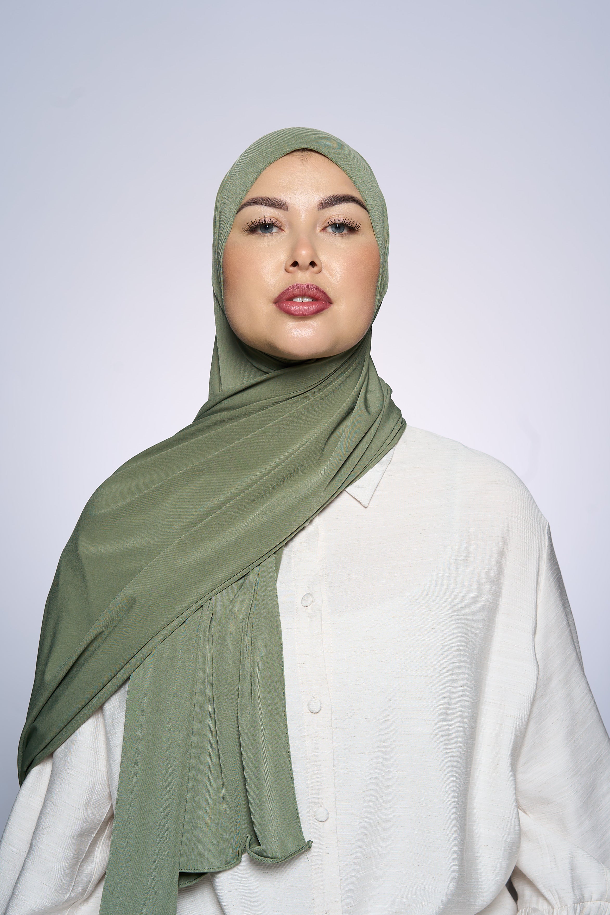 Premium Jersey Hijab Fin -   Khaki