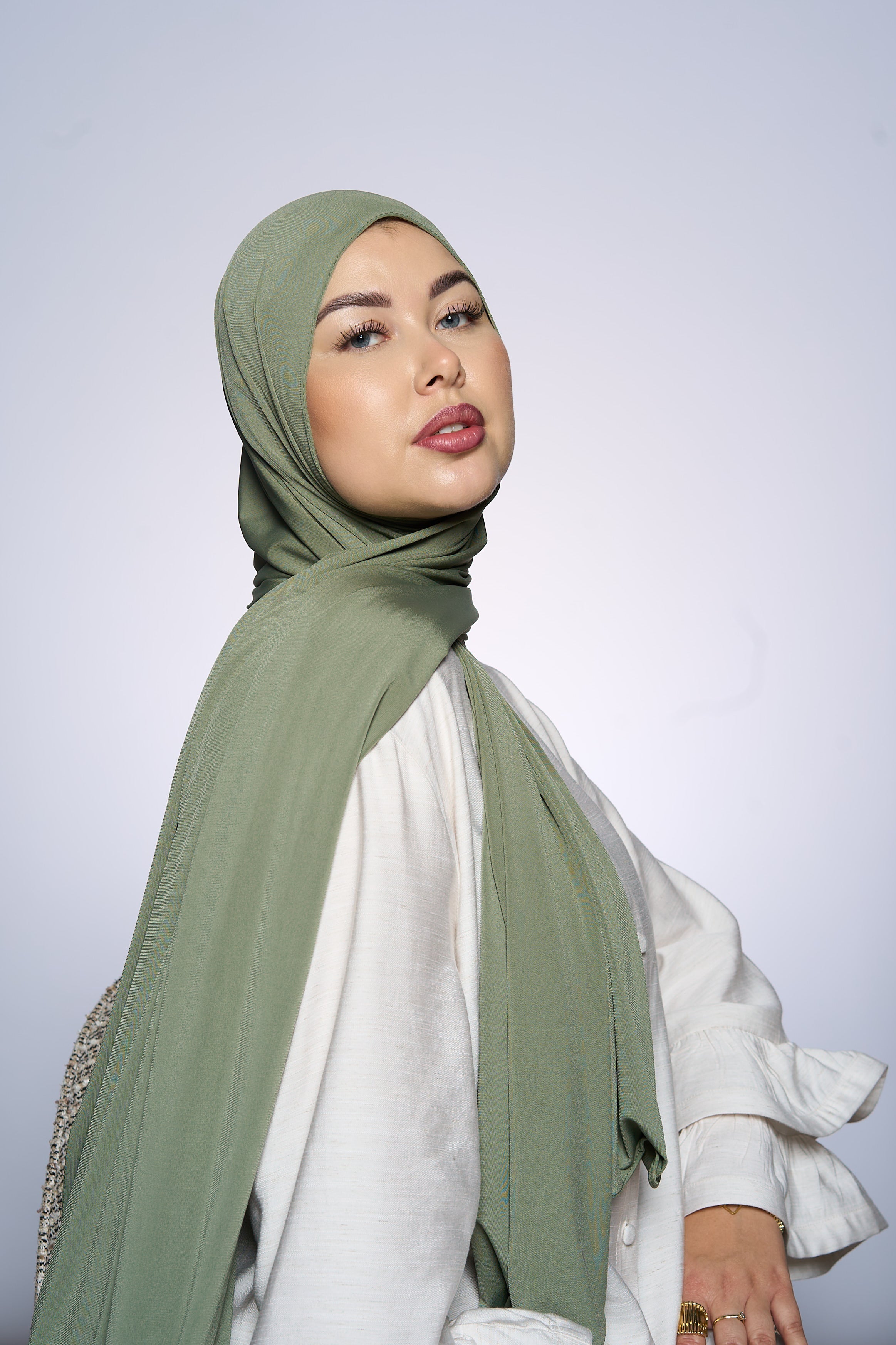 Premium Jersey Hijab Fin -   Khaki
