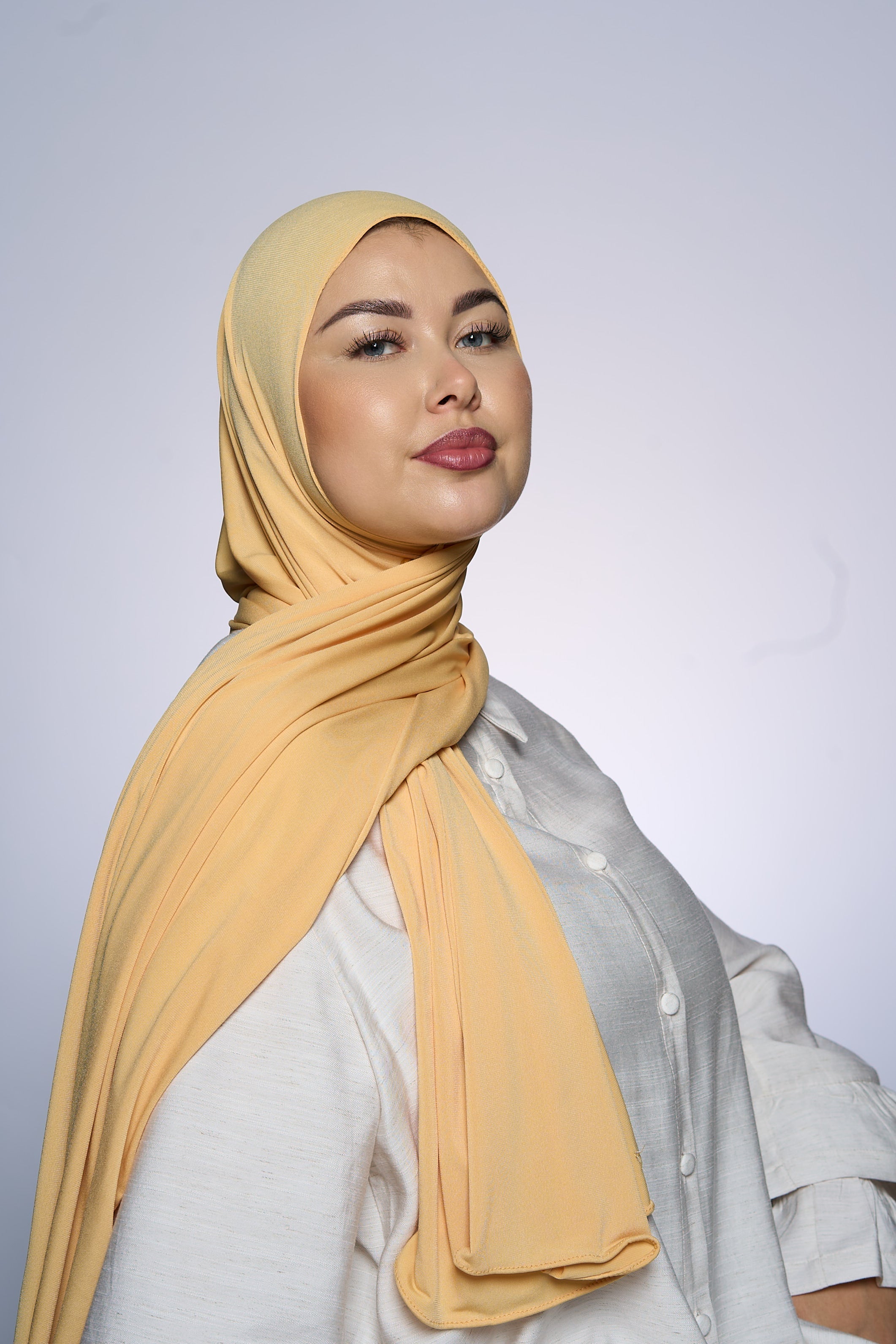 Premium Jersey Hijab Fin - Mellow Yellow
