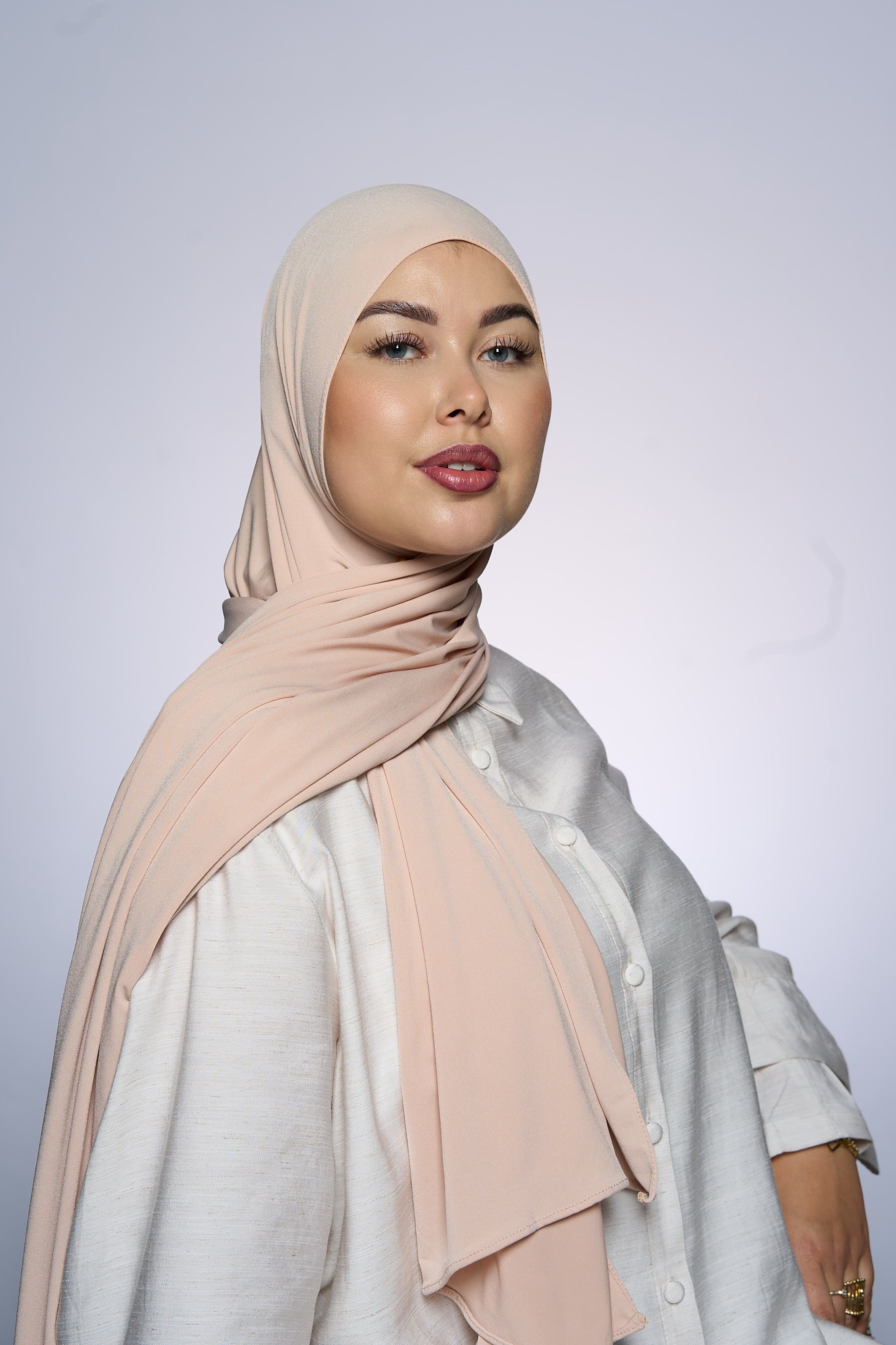 Premium Jersey Hijab Fin - Light Nany