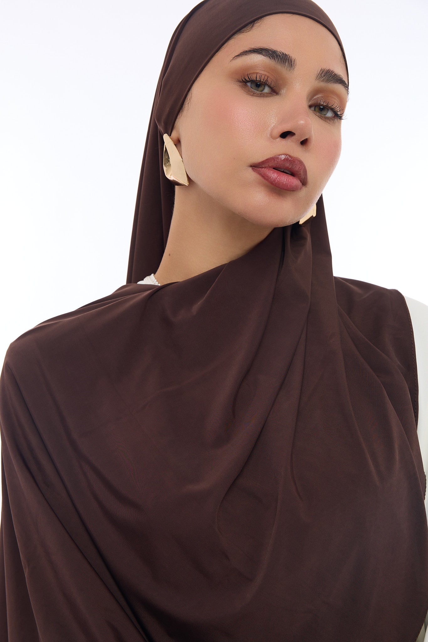 Liquid Jersey Hijab Min - Expresso Brown