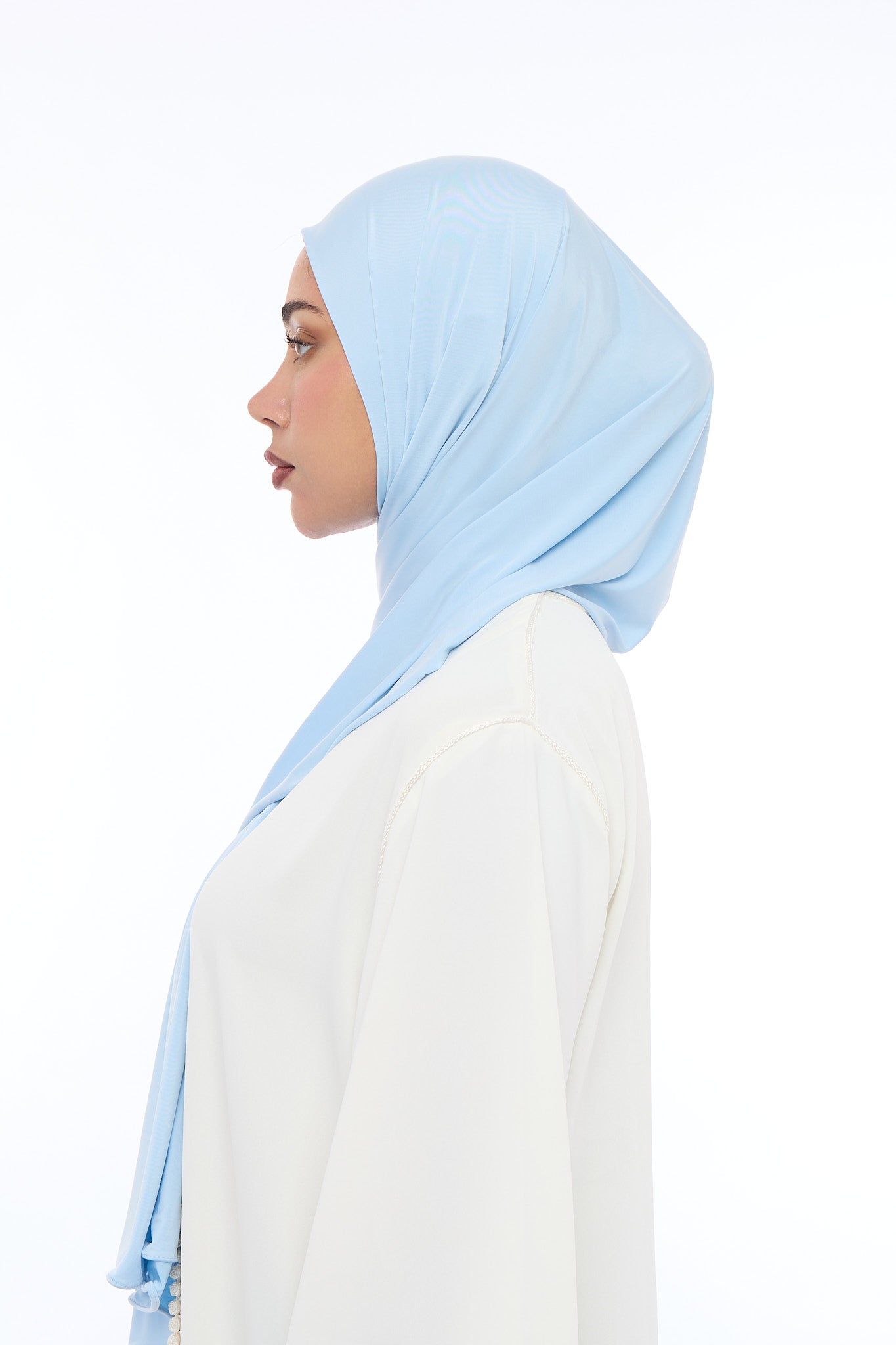 Liquid Jersey Hijab Min - Baby Blue