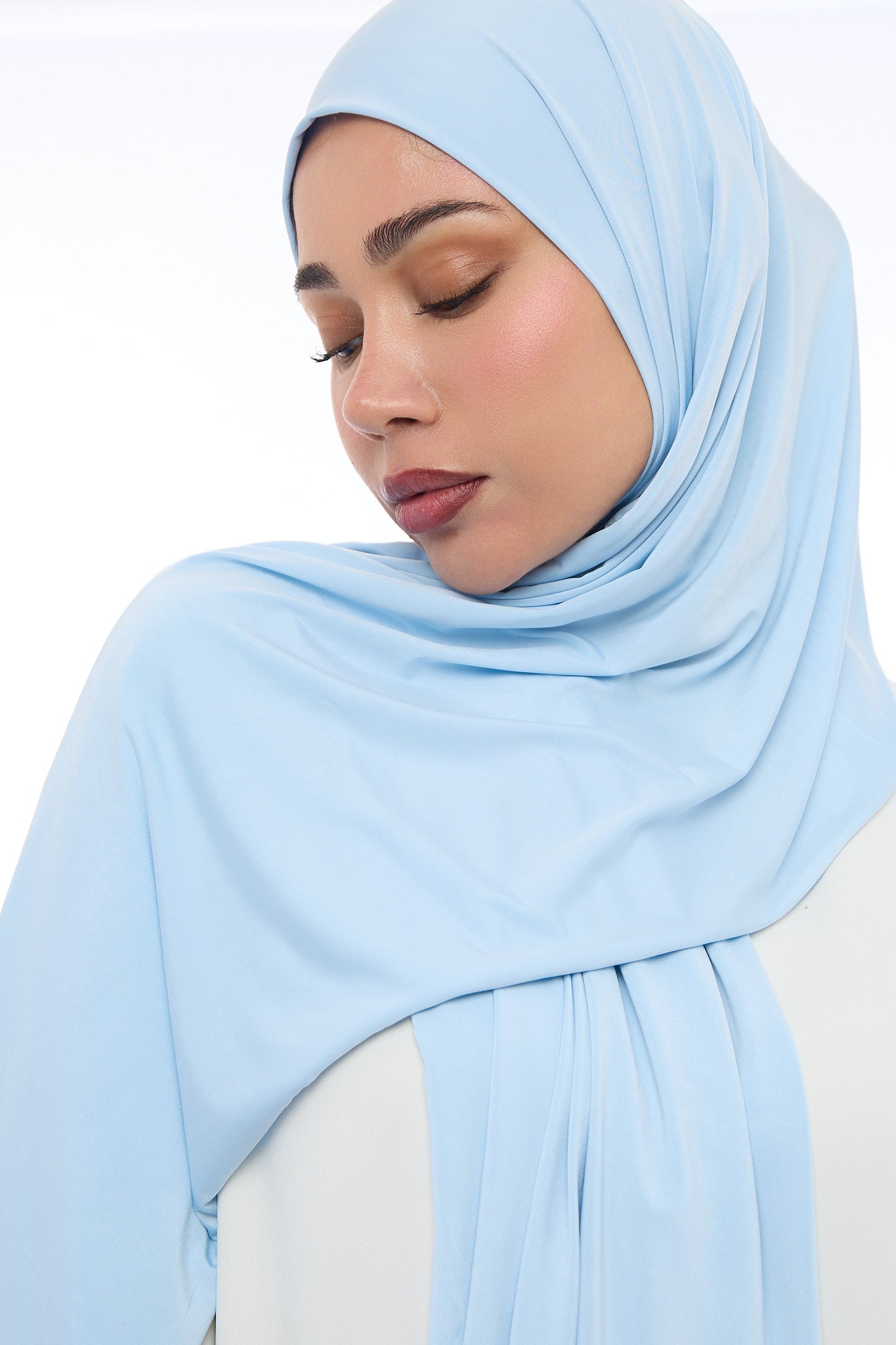Liquid Jersey Hijab Min - Baby Blue